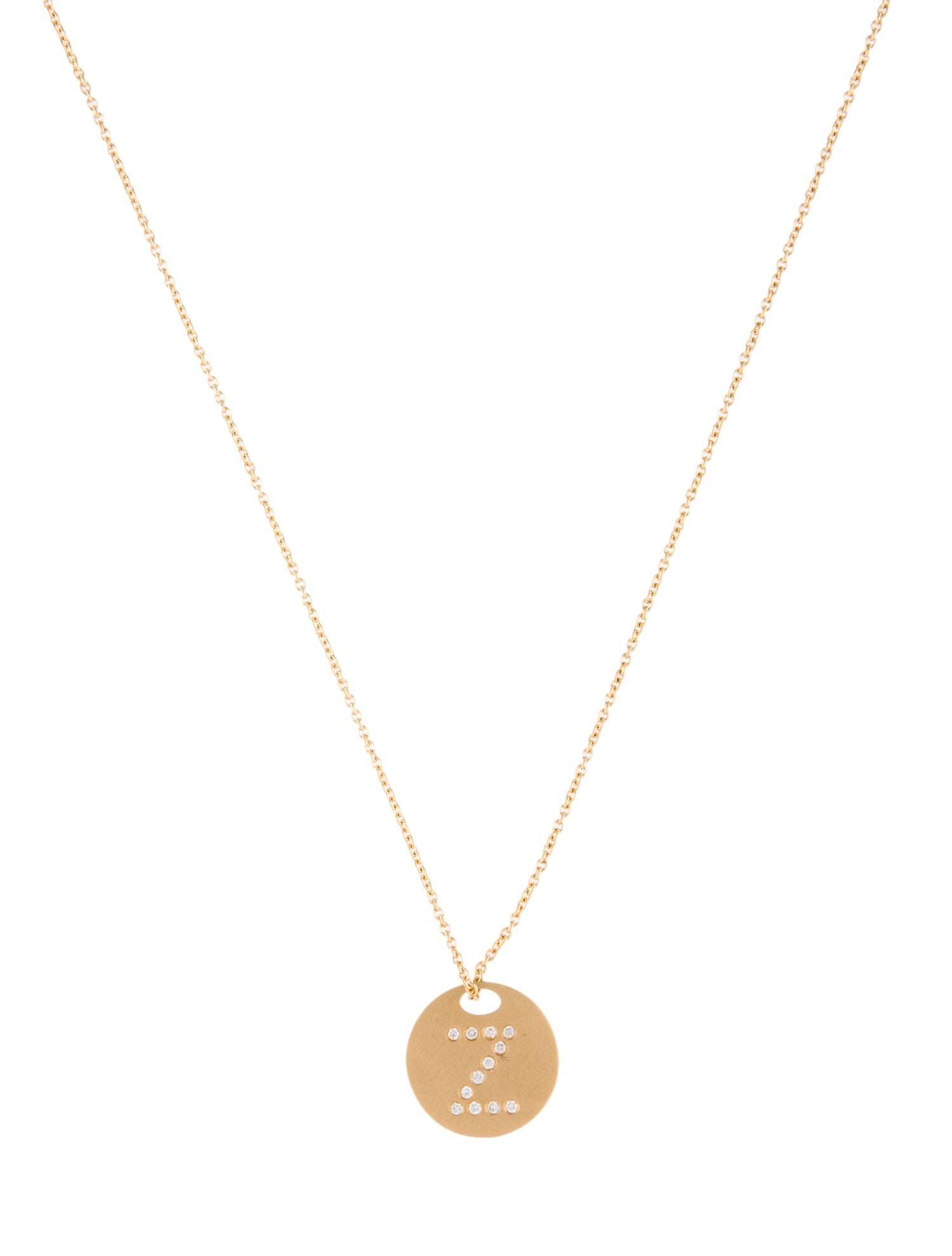 Pendant 14K Diamond 'Z' Initial Pendant Necklace