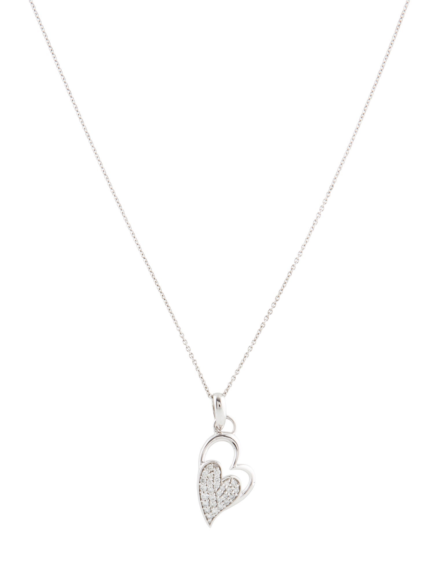Pendant 18K Diamond Double Heart Pendant Necklace