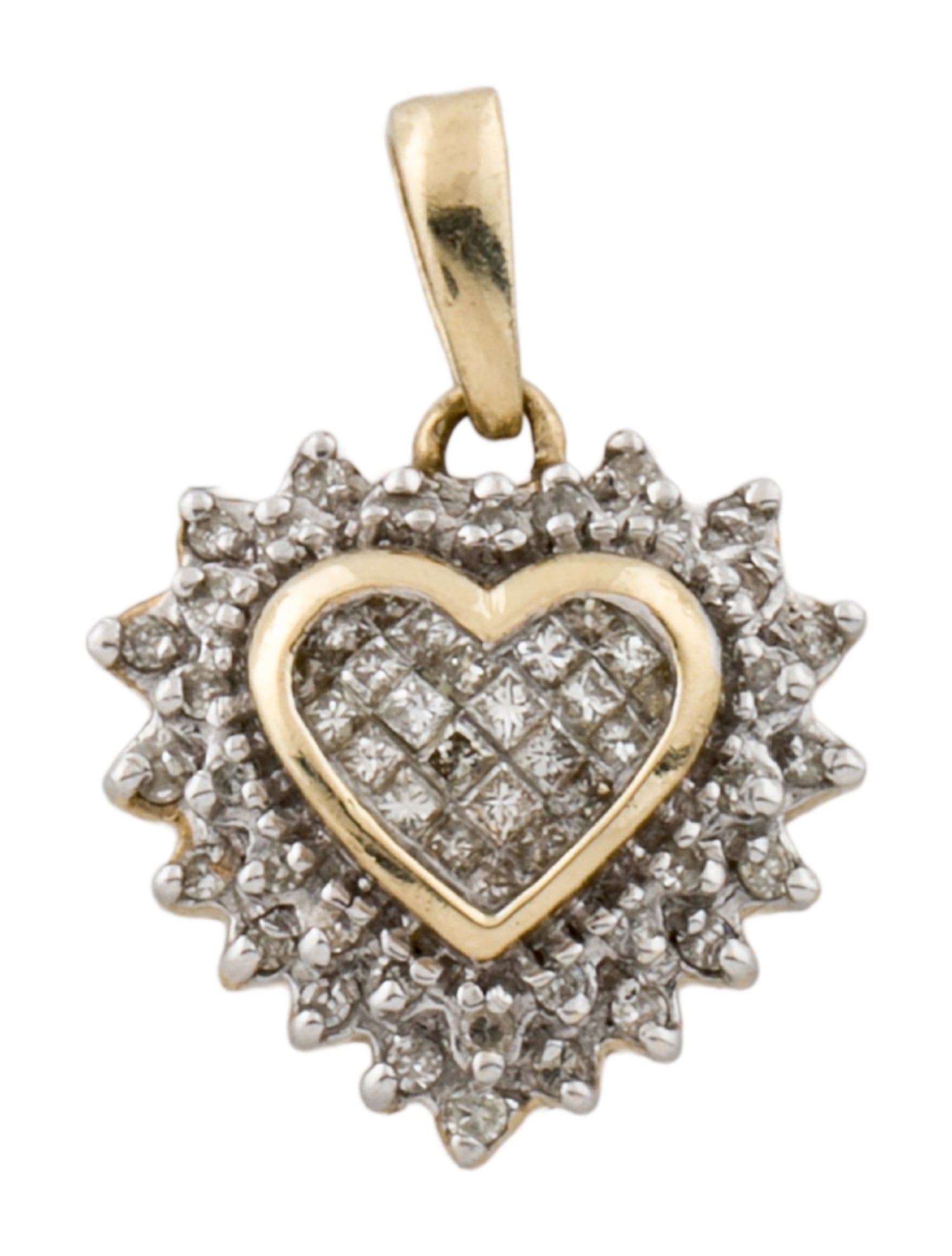 Pendant 10K Two-Tone Diamond Heart