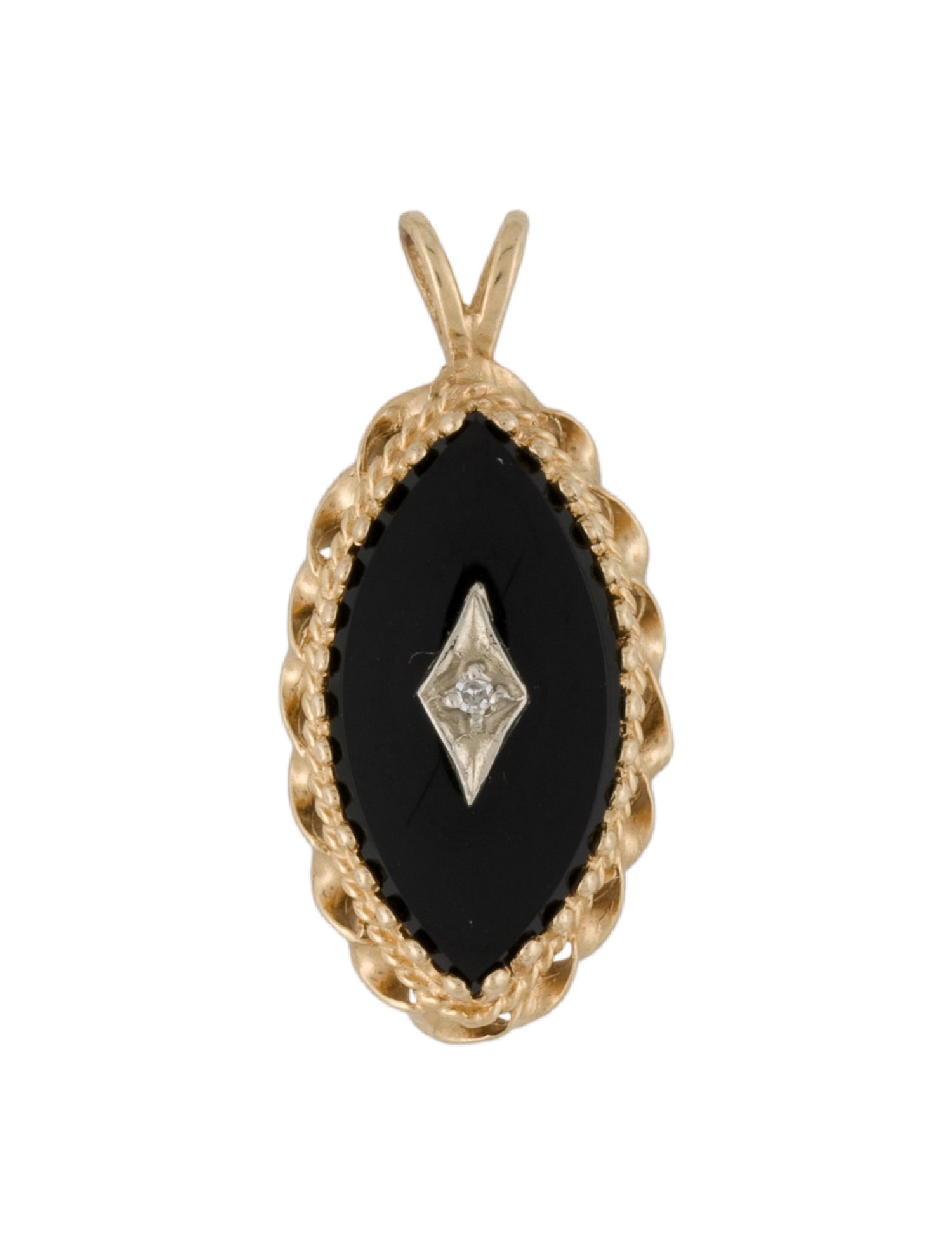 Pendant 14K Onyx & Diamond