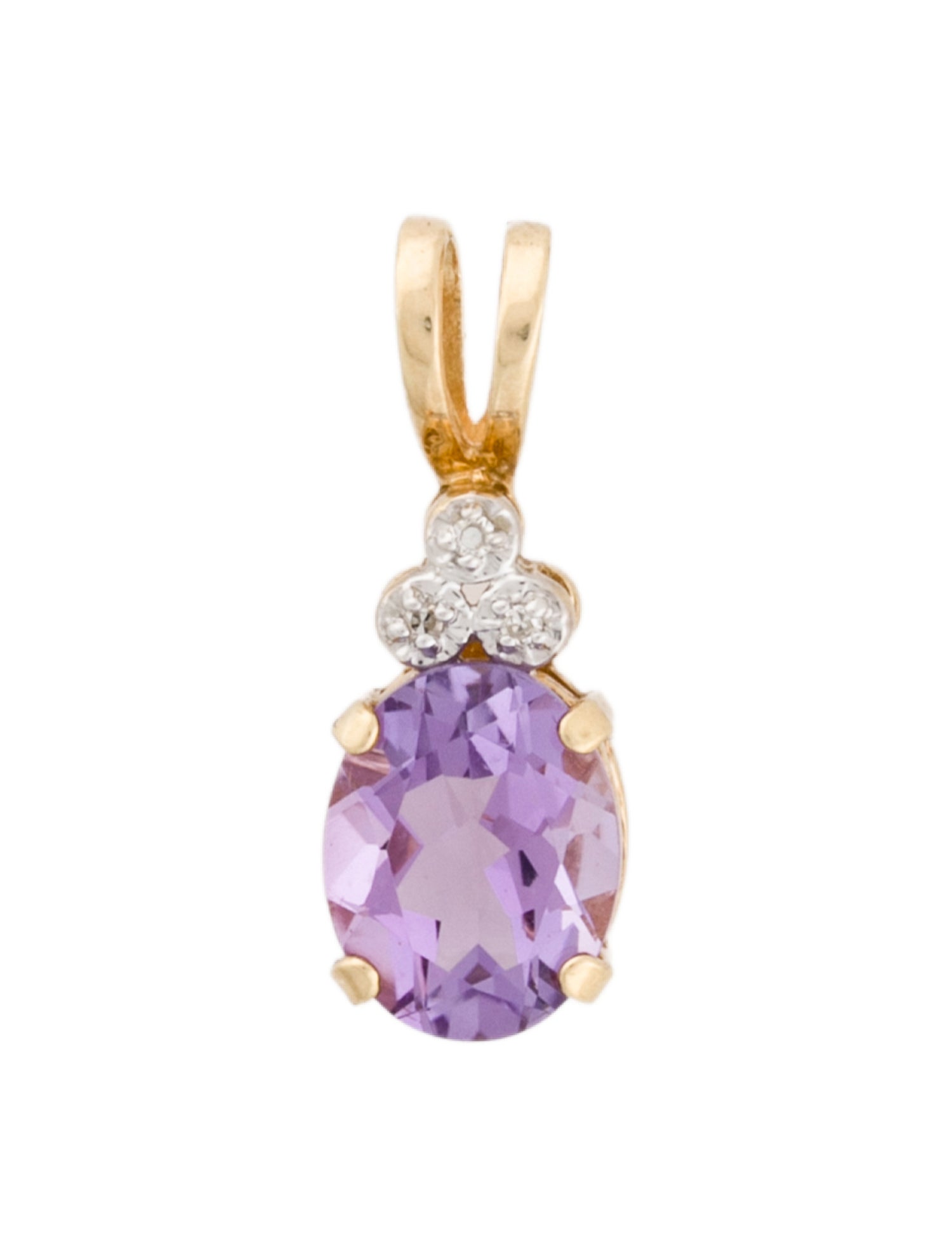 Pendant 14K Amethyst & Diamond