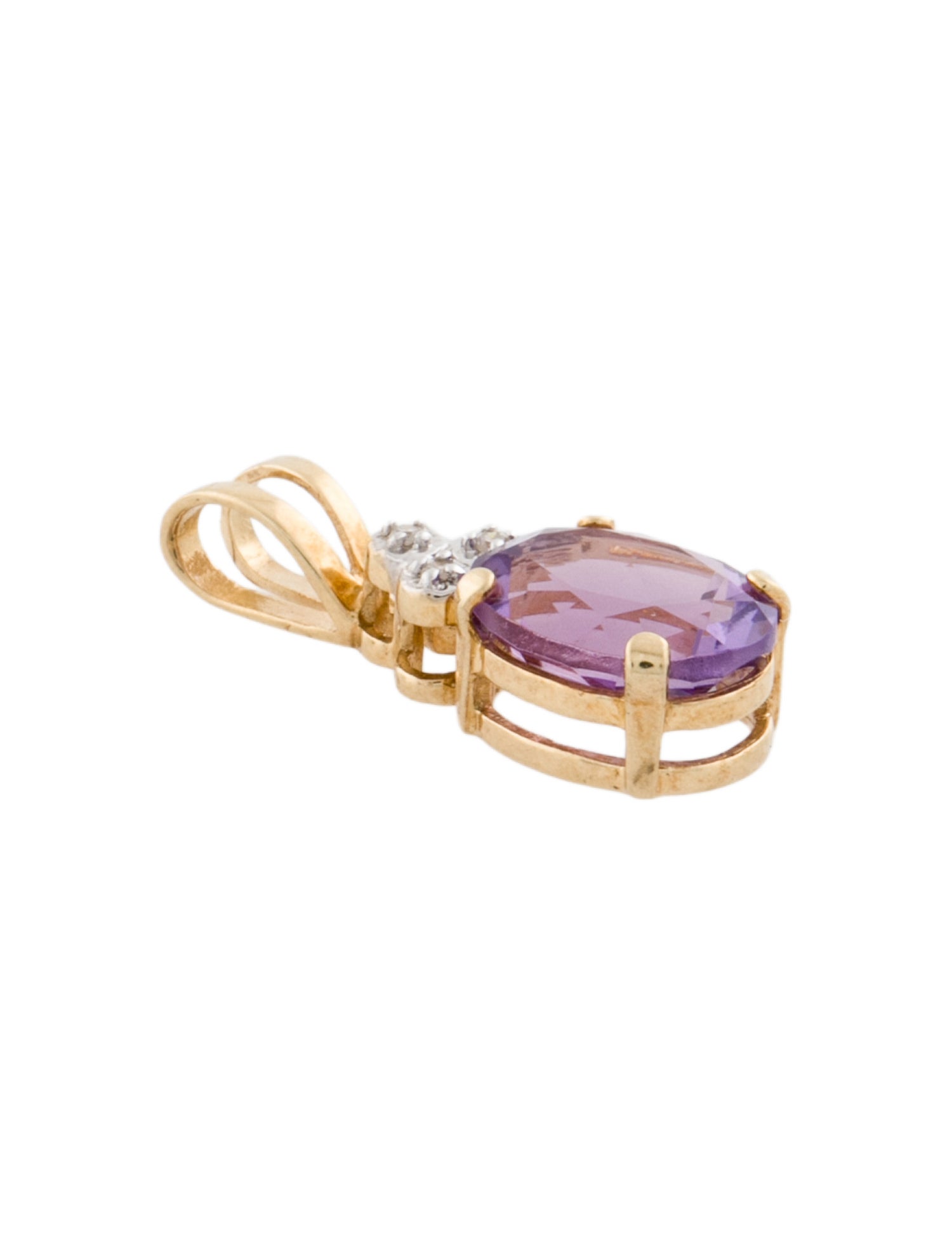 Pendant 14K Amethyst & Diamond