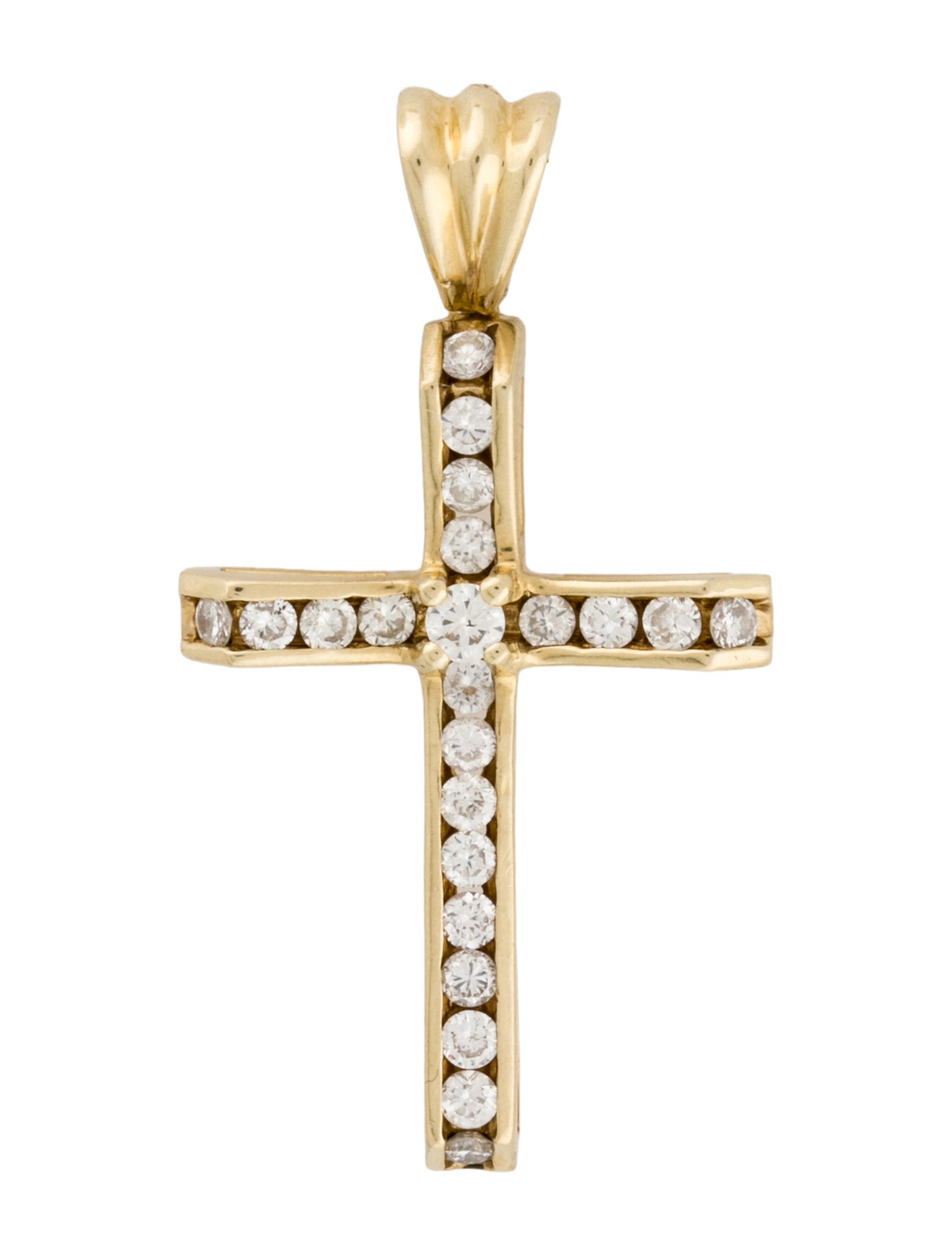 Pendant 14K 1.07ctw Diamond Cross