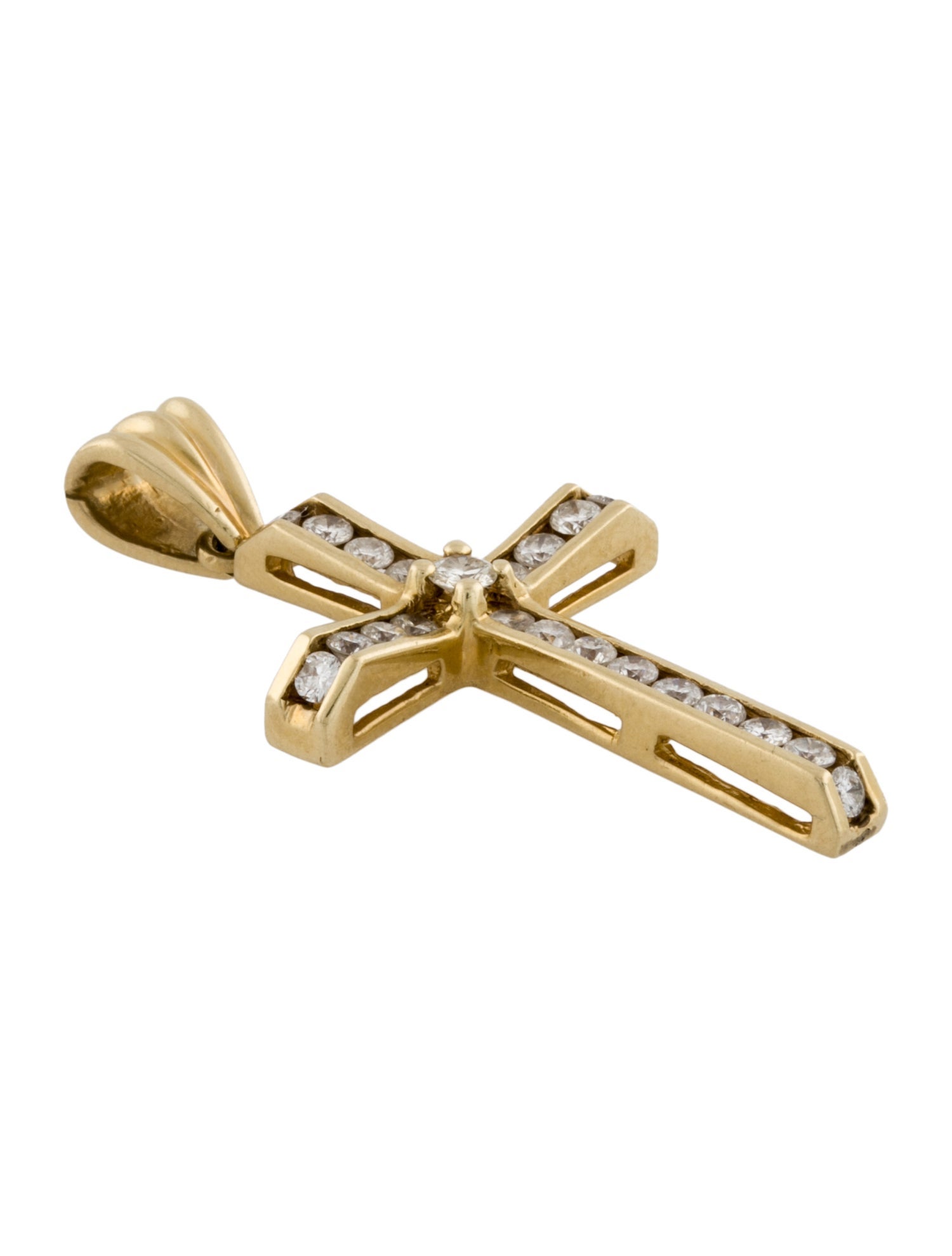 Pendant 14K 1.07ctw Diamond Cross