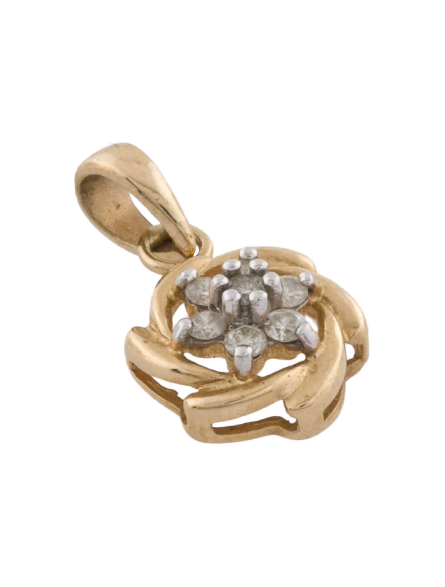 Pendant 14K Diamond Flower