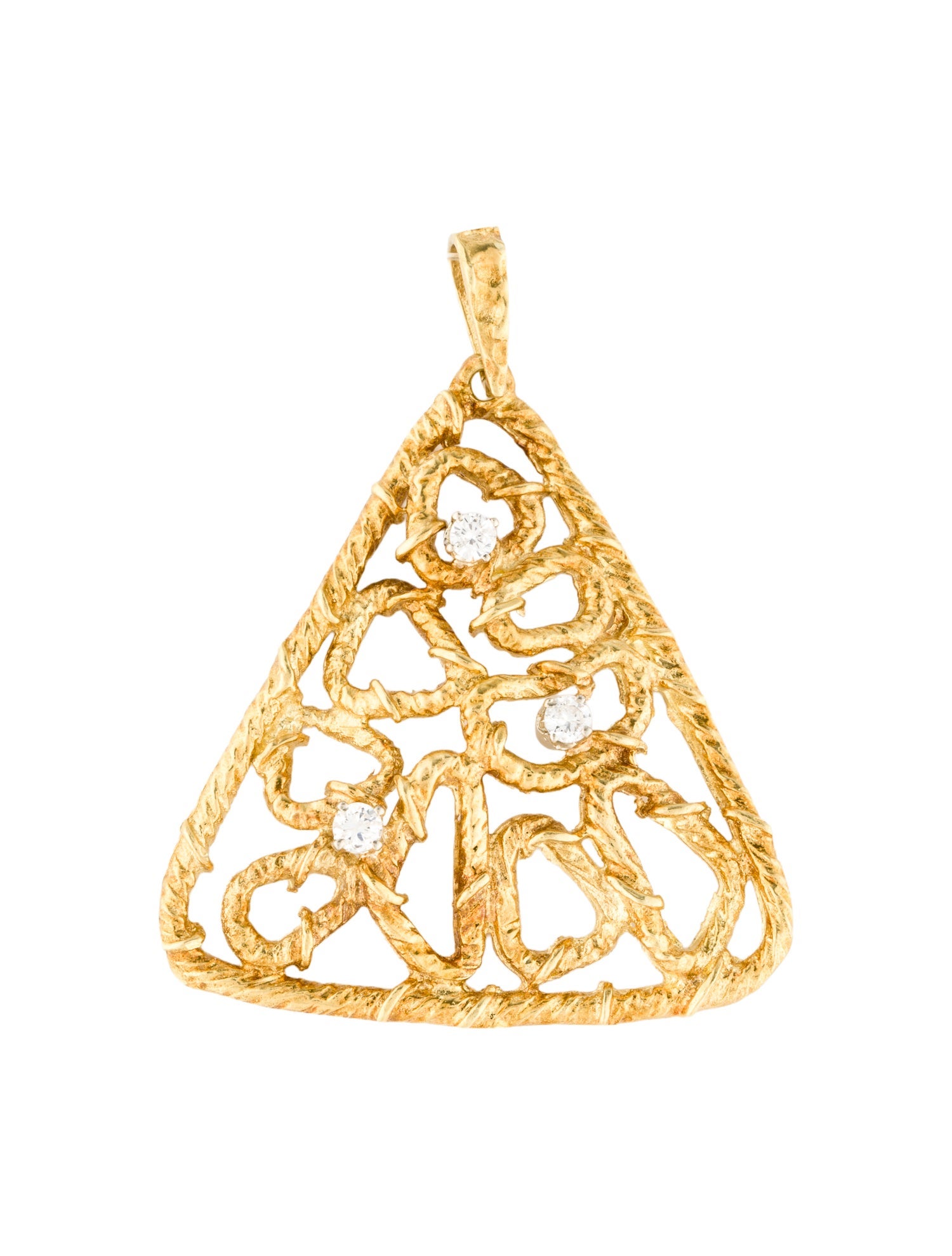 Pendant 18K Diamond Triangular