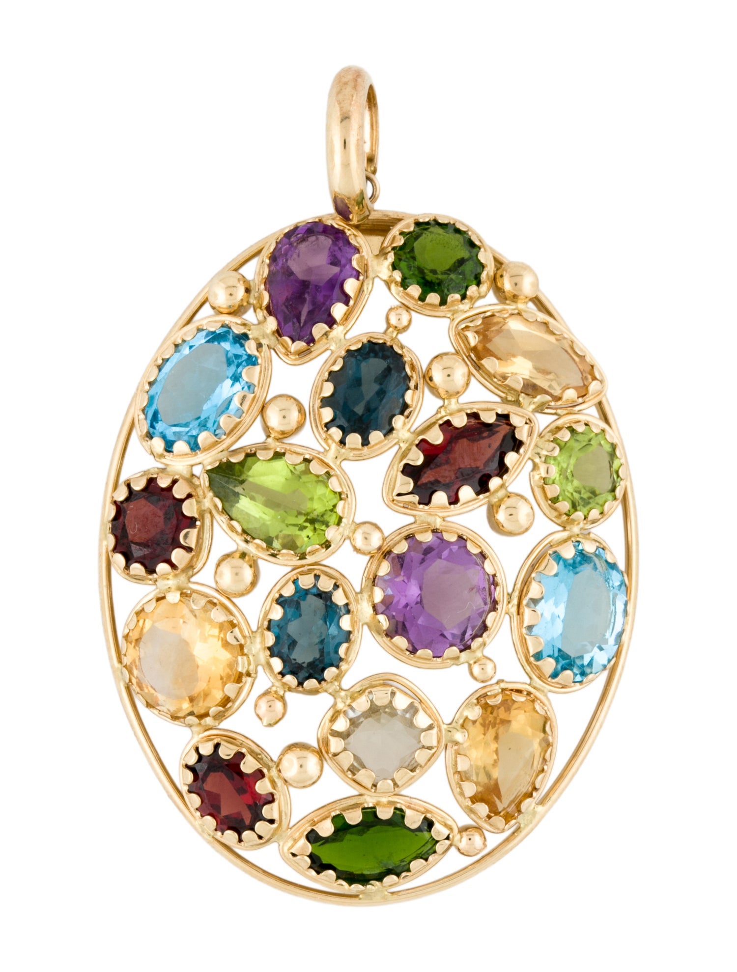 Pendant 18K Multistone