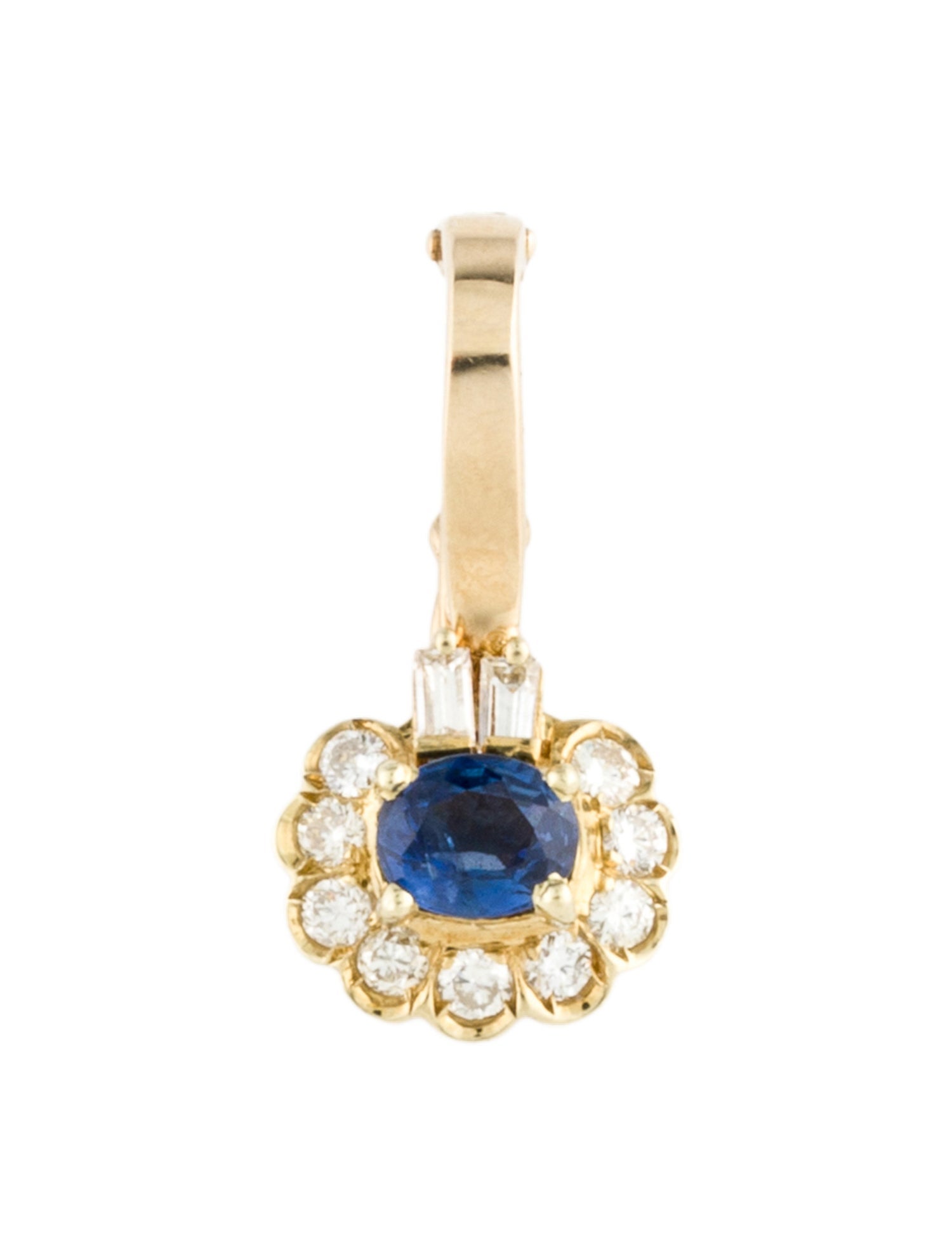Pendant 14K Sapphire & Diamond