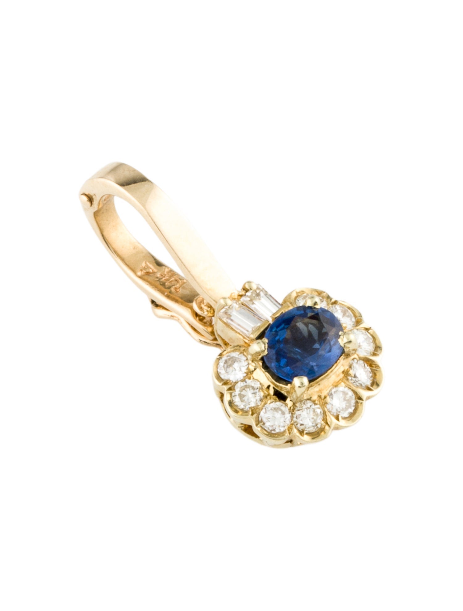 Pendant 14K Sapphire & Diamond
