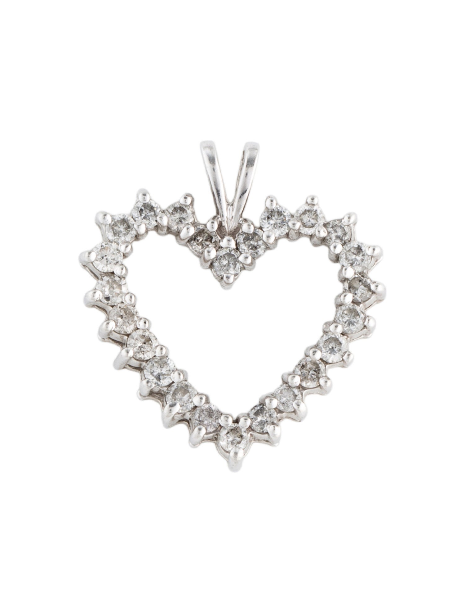 Pendant Platinum Diamond Open Heart