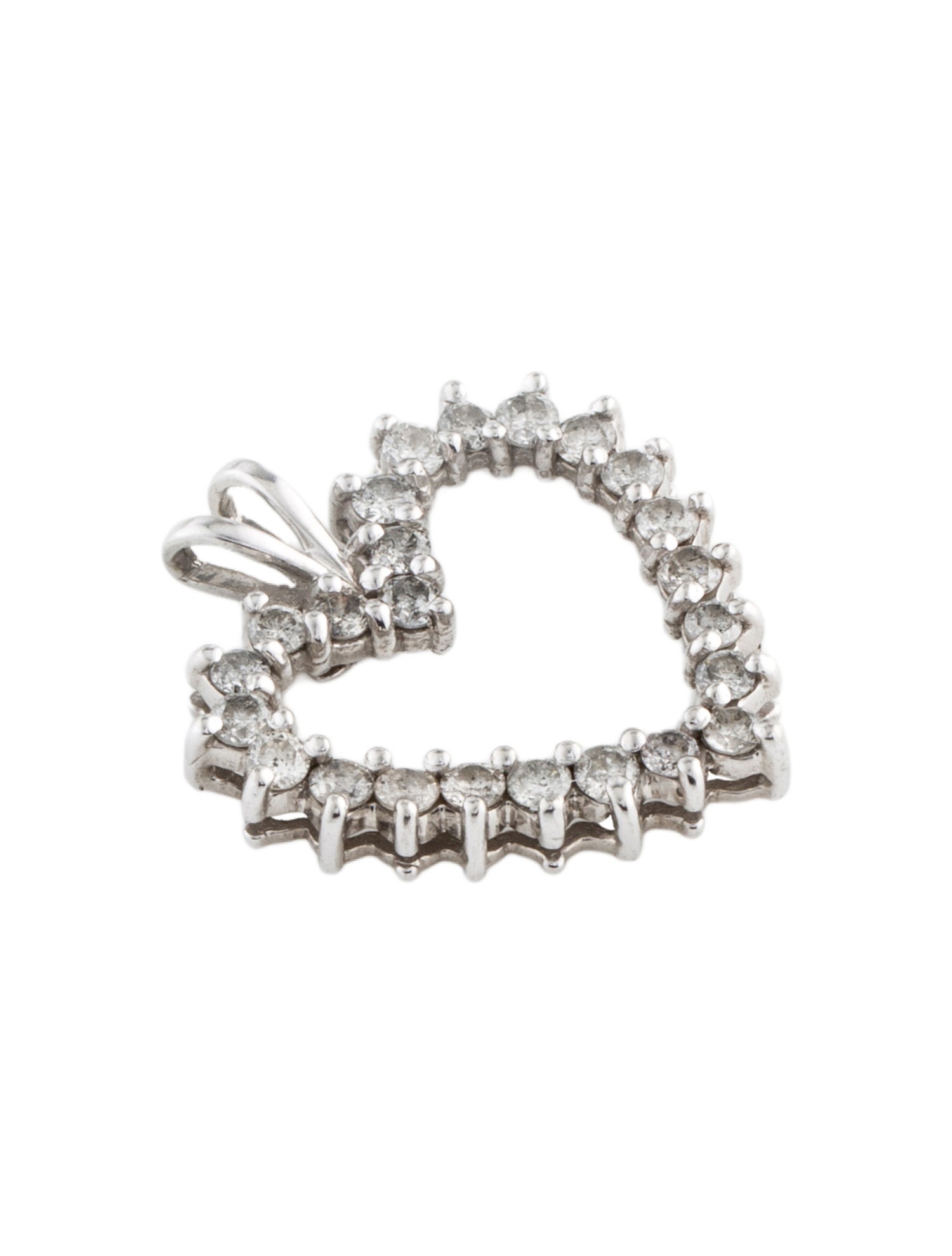 Pendant Platinum Diamond Open Heart