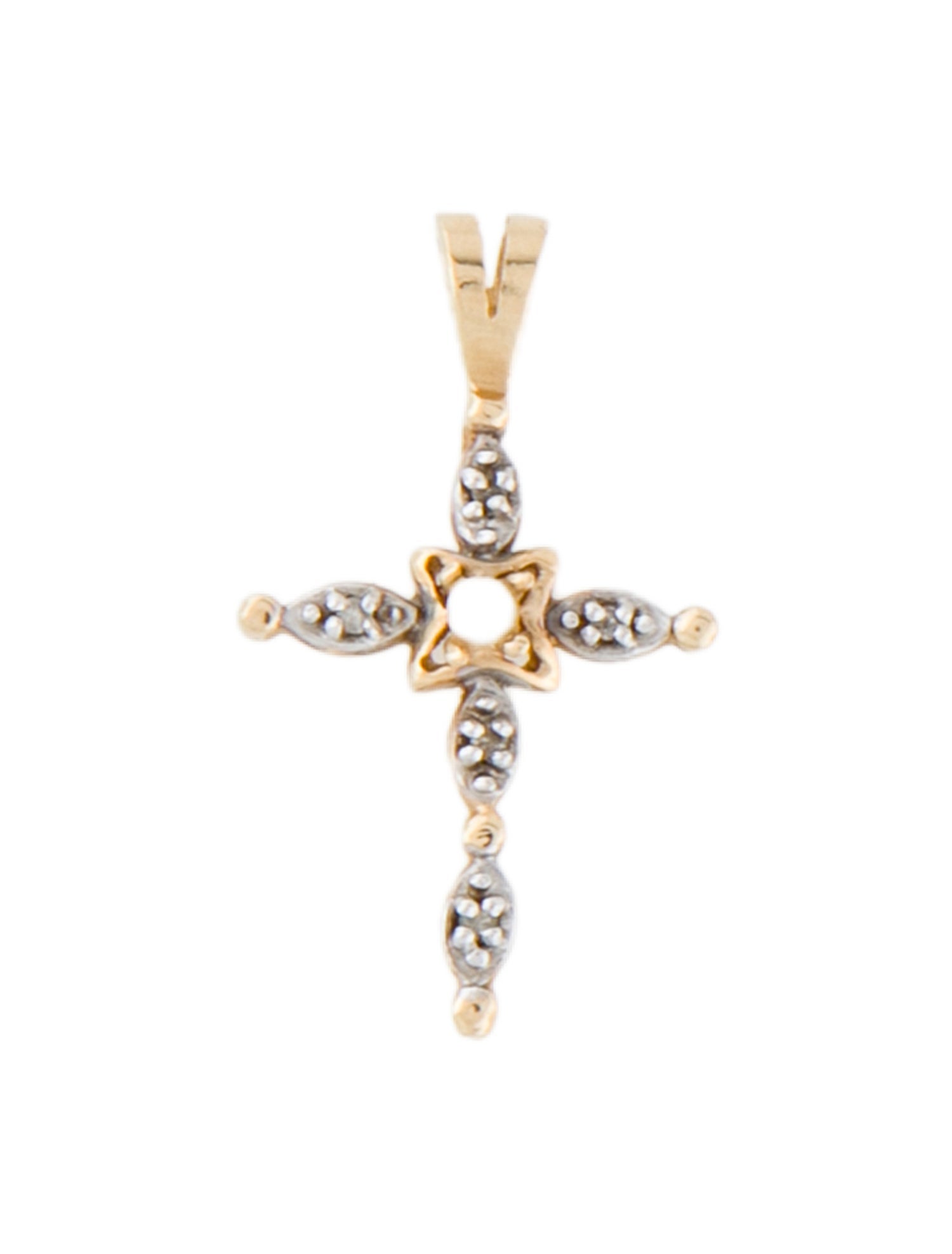 Pendant 14K Pearl & Diamond Cross