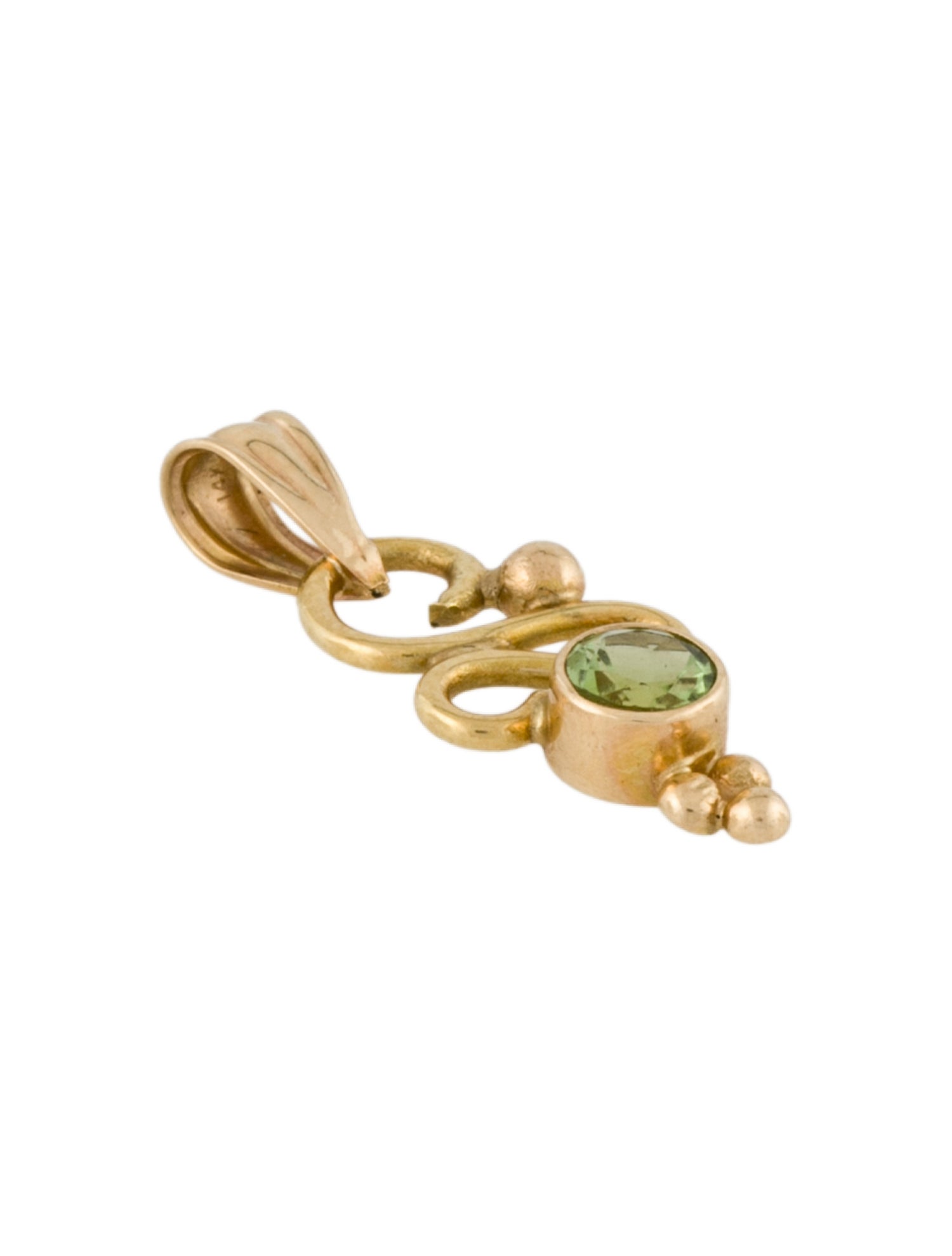Pendant 14K Tourmaline Squiggle