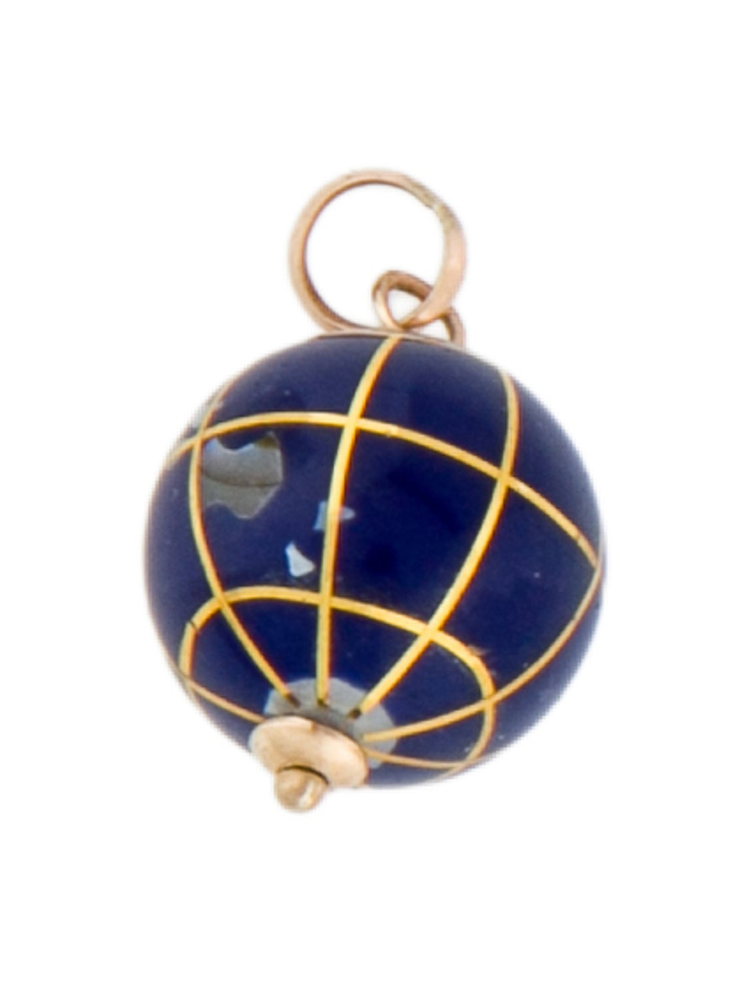 Pendant 14K Mother Of Pearl & Multistone Globe