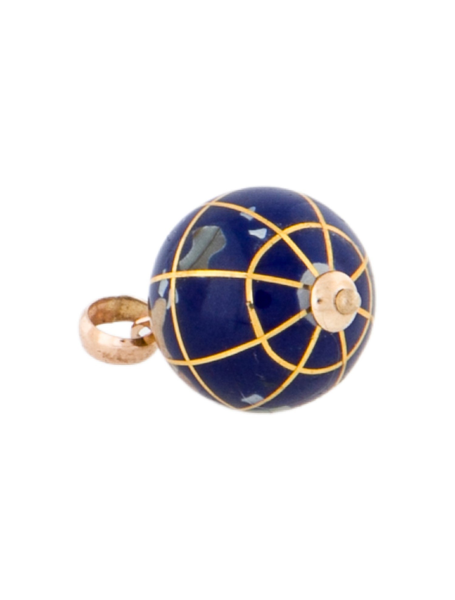 Pendant 14K Mother Of Pearl & Multistone Globe