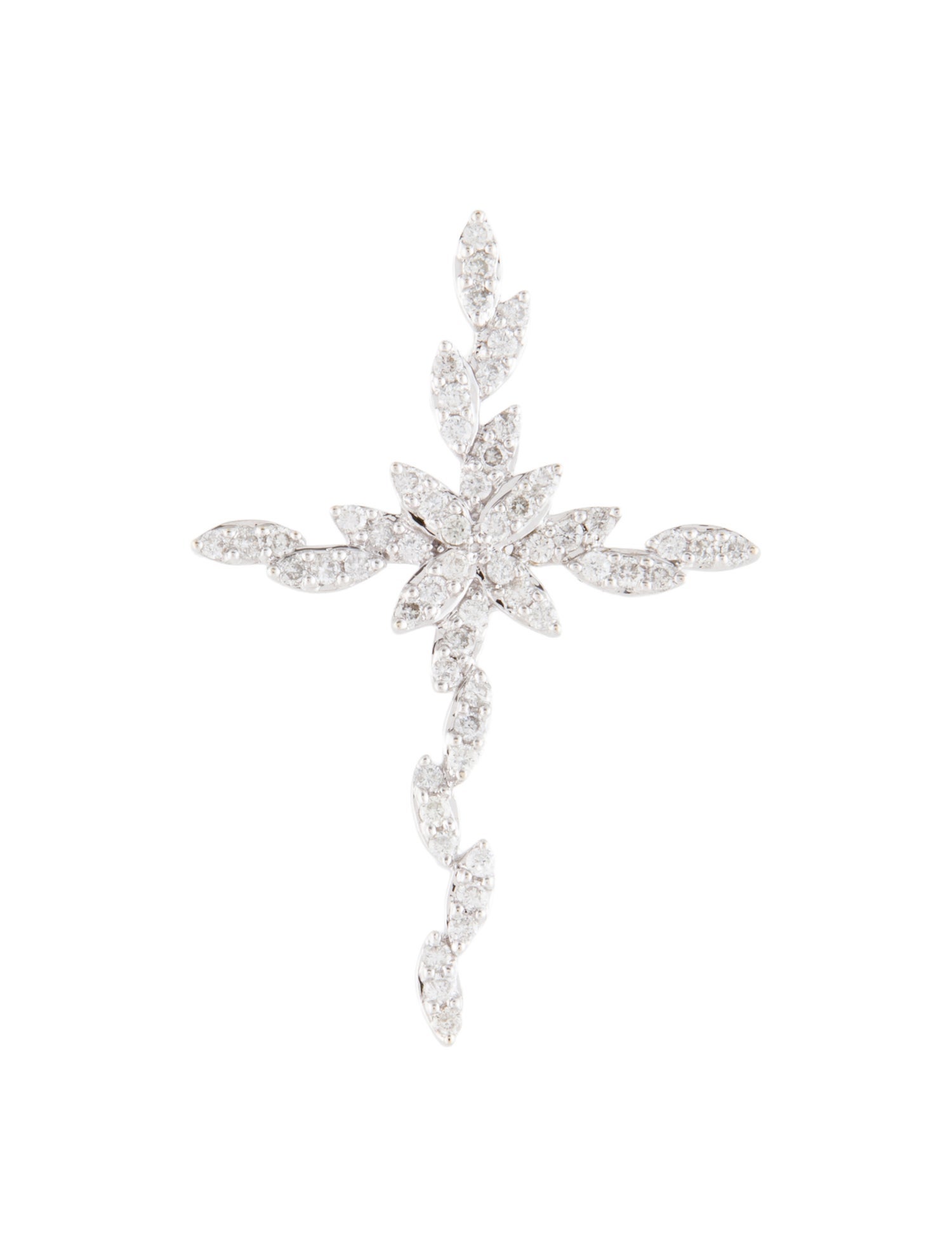 Pendant 14K Diamond Foliated Cross