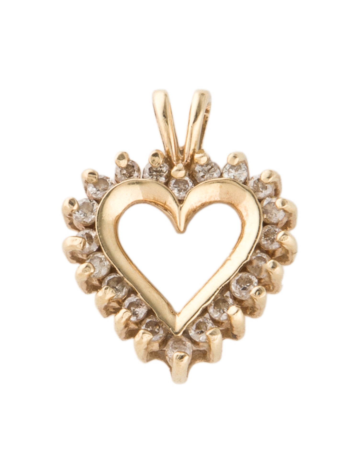Pendant 14K Diamond Open Heart