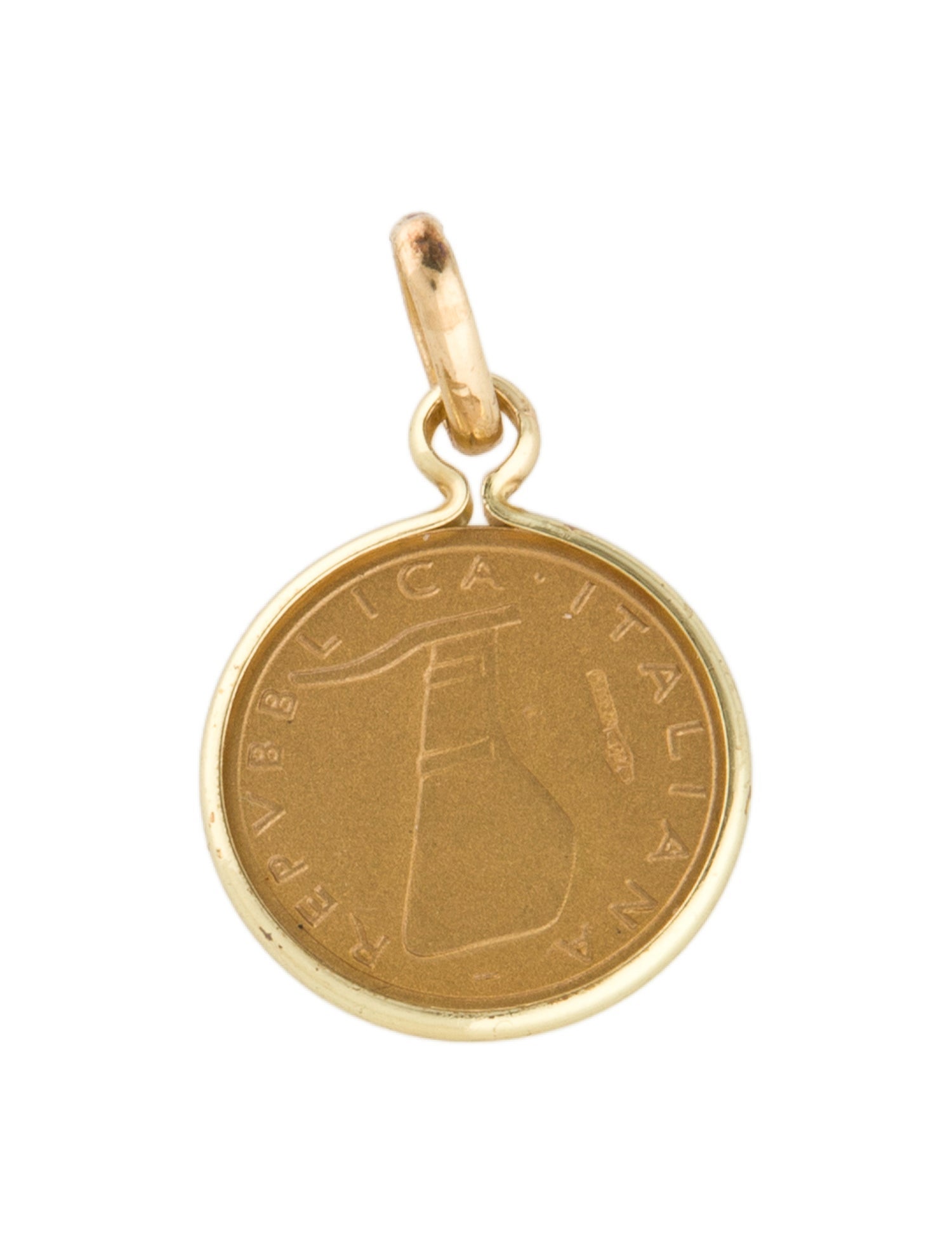 Pendant 18K 1954 5 Lire Dolphin Gold Coin