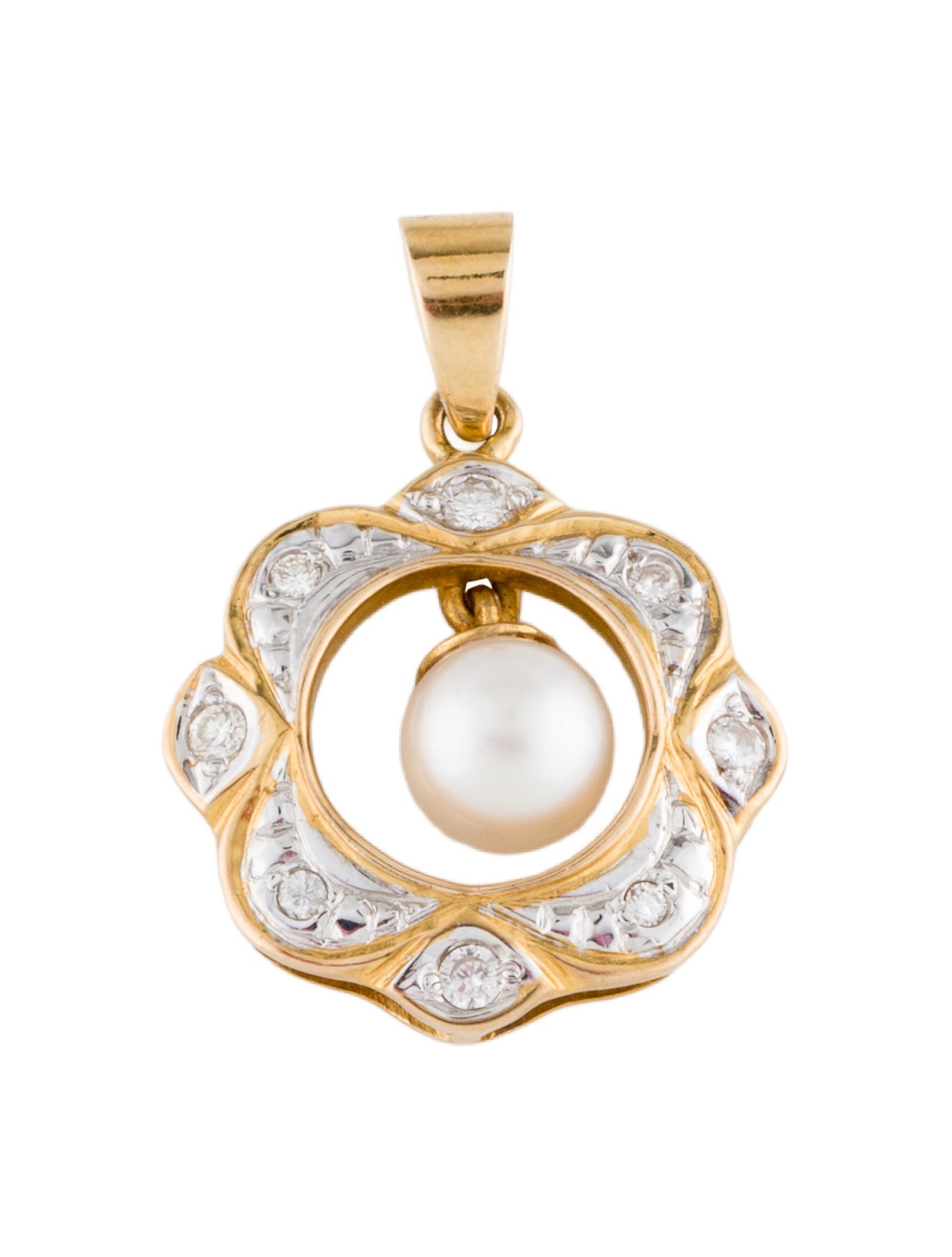 Pendant 18K Pearl & Diamond