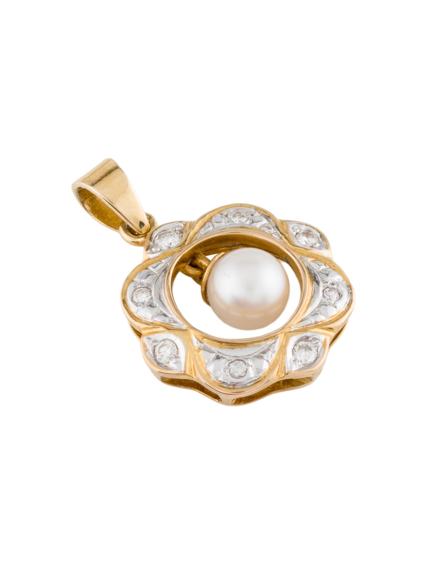 Pendant 18K Pearl & Diamond