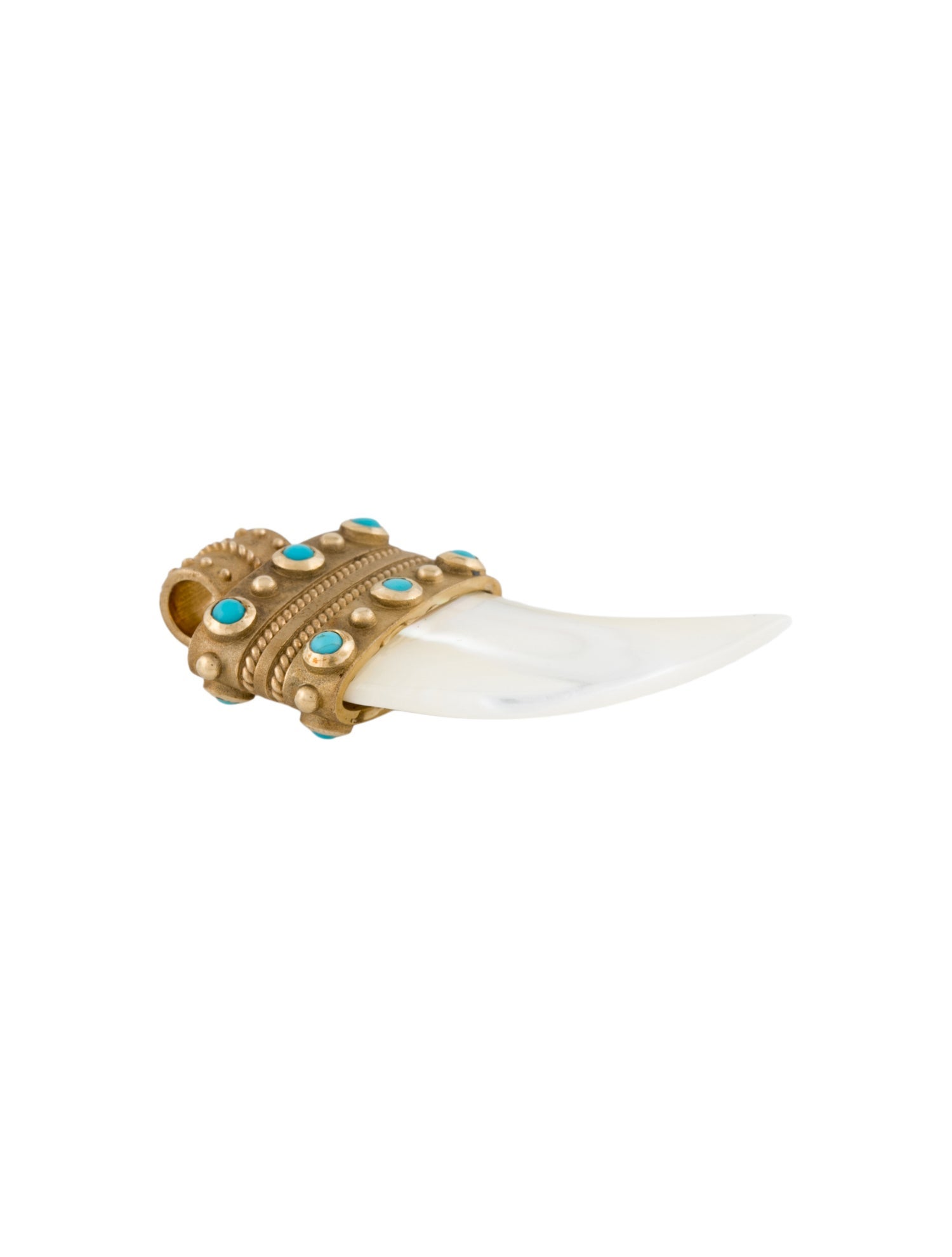 Jane Win 14K Mother-Of-Pearl & Turquoise Protect Pendant