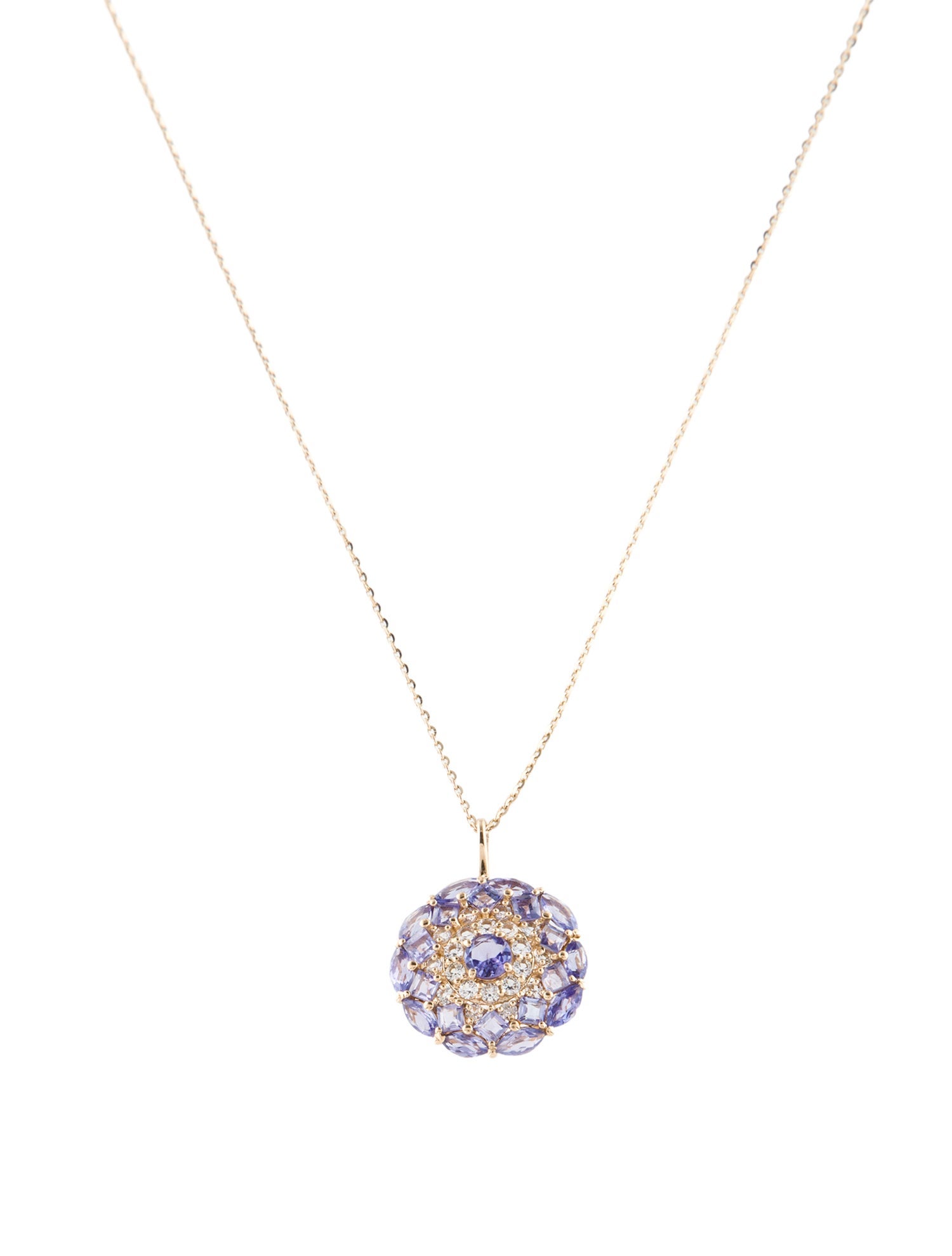 Pendant 14K 1.24ctw Tanzanite & Sapphire Pendant Necklace