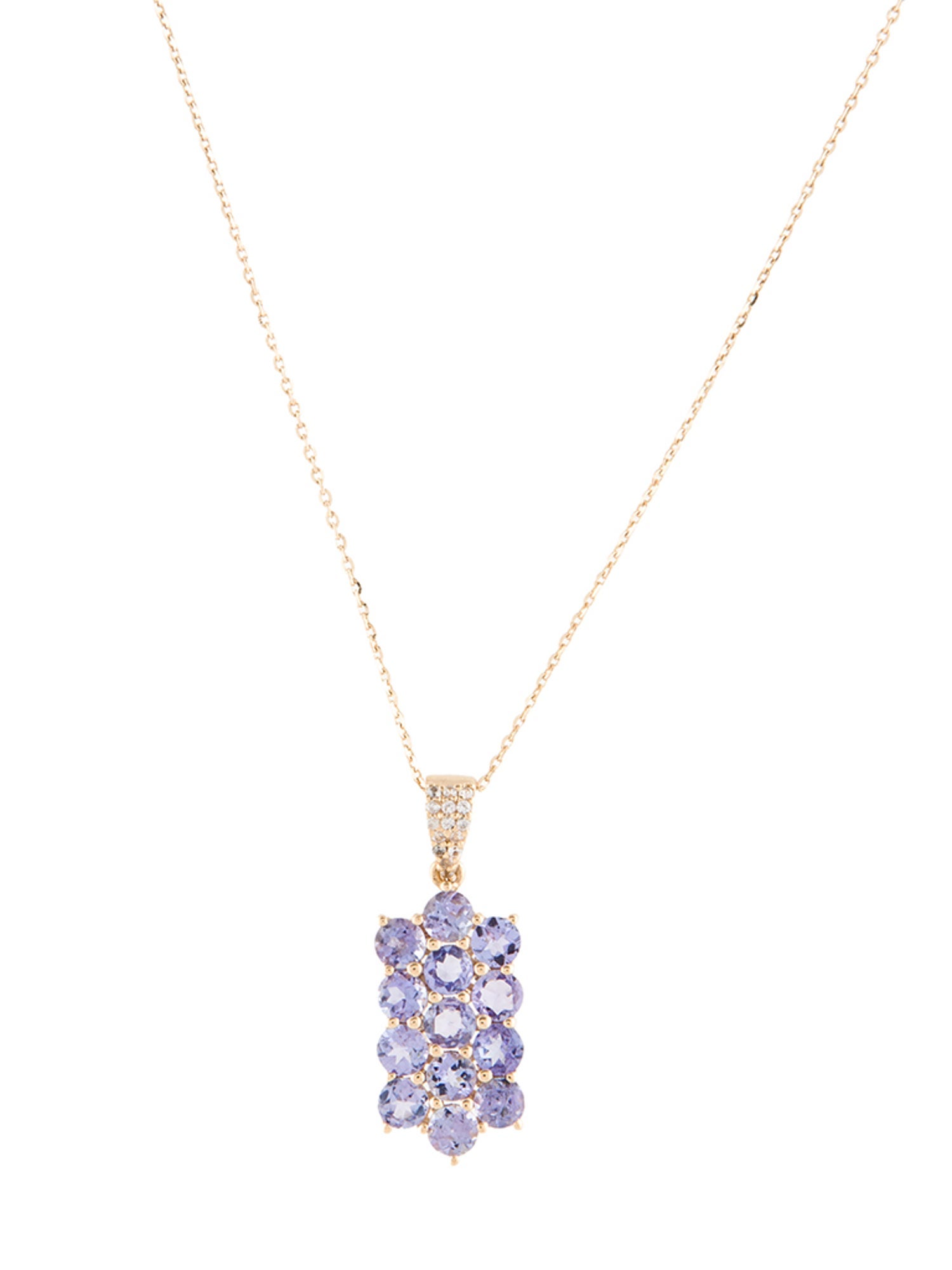 Pendant 14K 1.56ctw Tanzanite & Sapphire Necklace