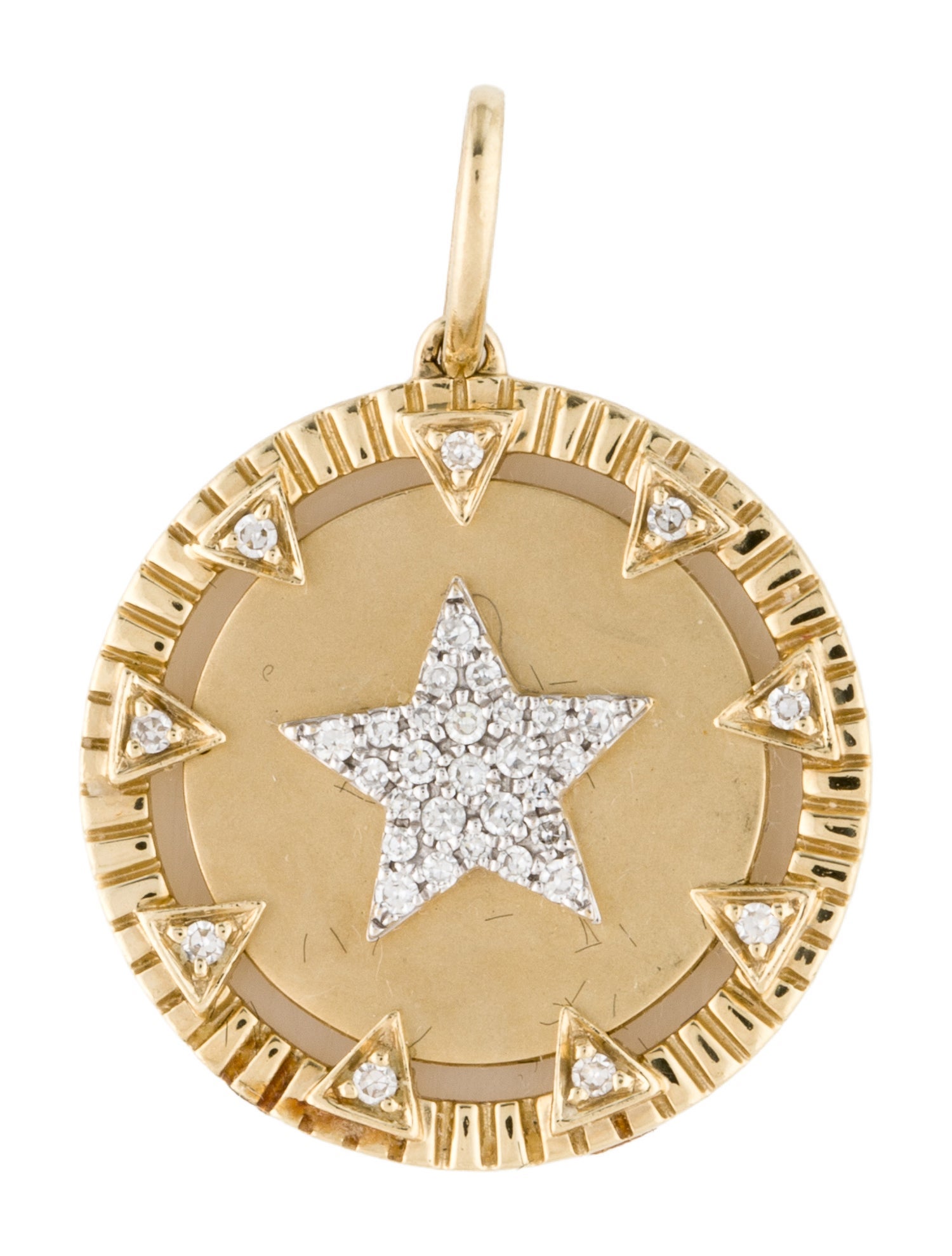 Pendant 14K Diamond Star Disc