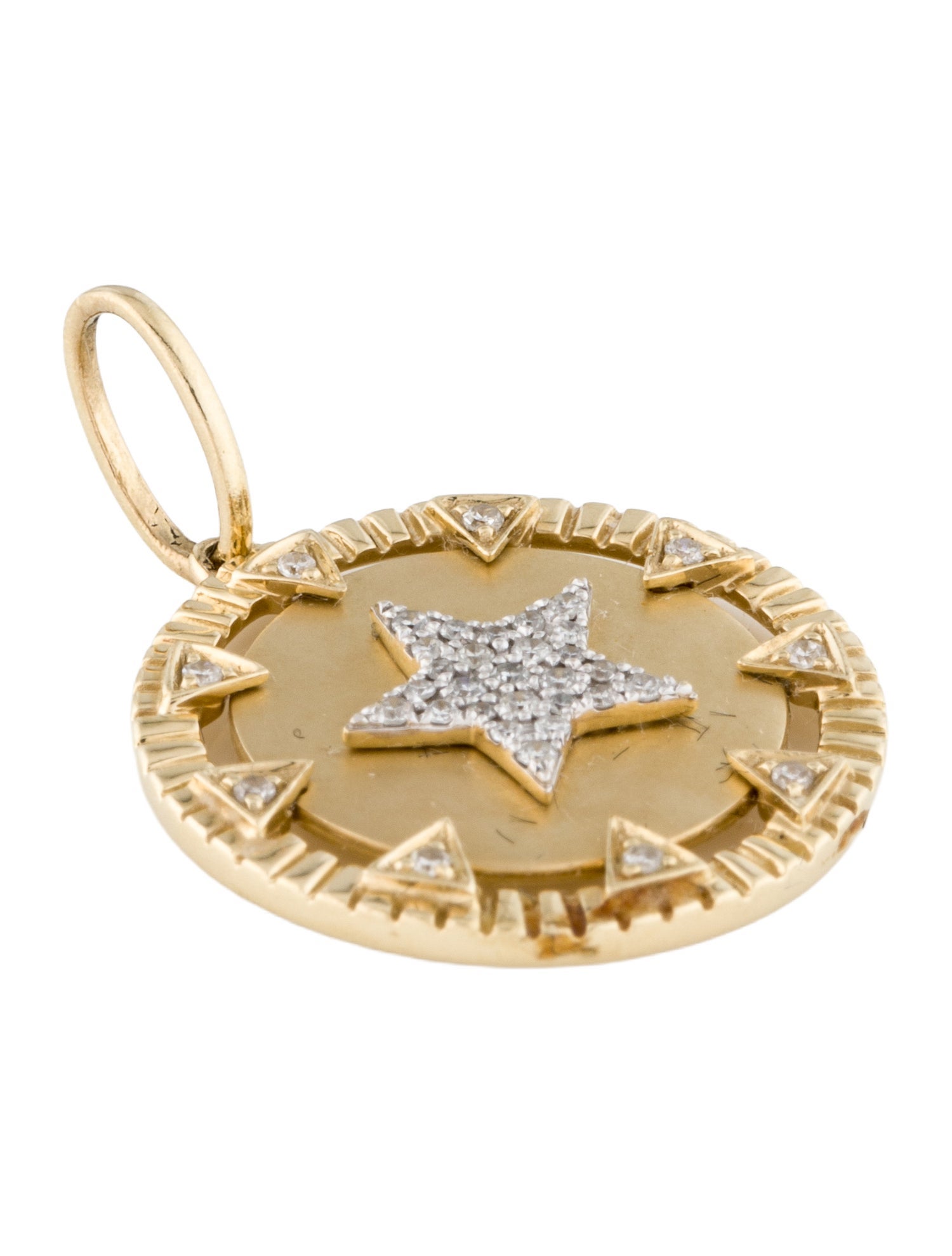 Pendant 14K Diamond Star Disc