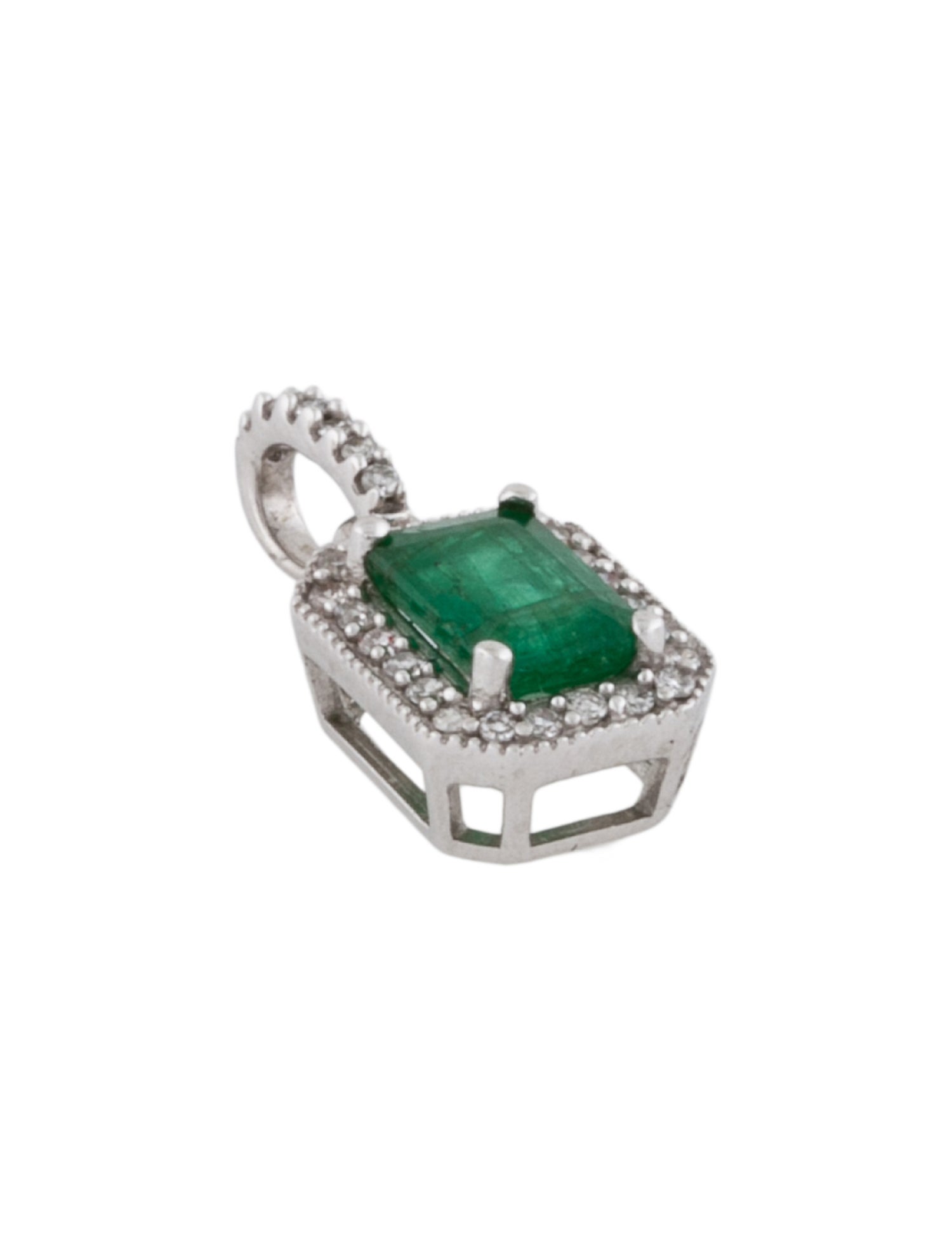 Pendant 14K Emerald & Diamond