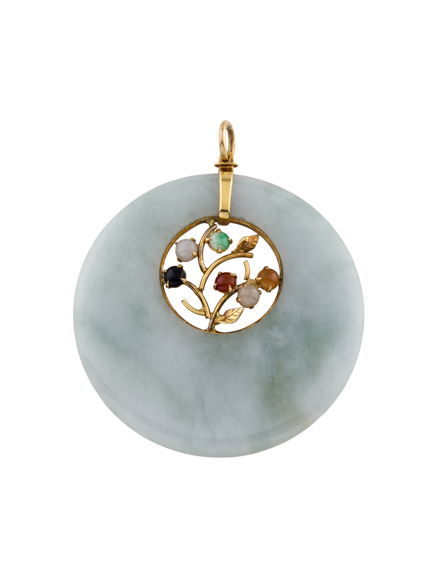 Pendant 14K Jadeite & Nephrite