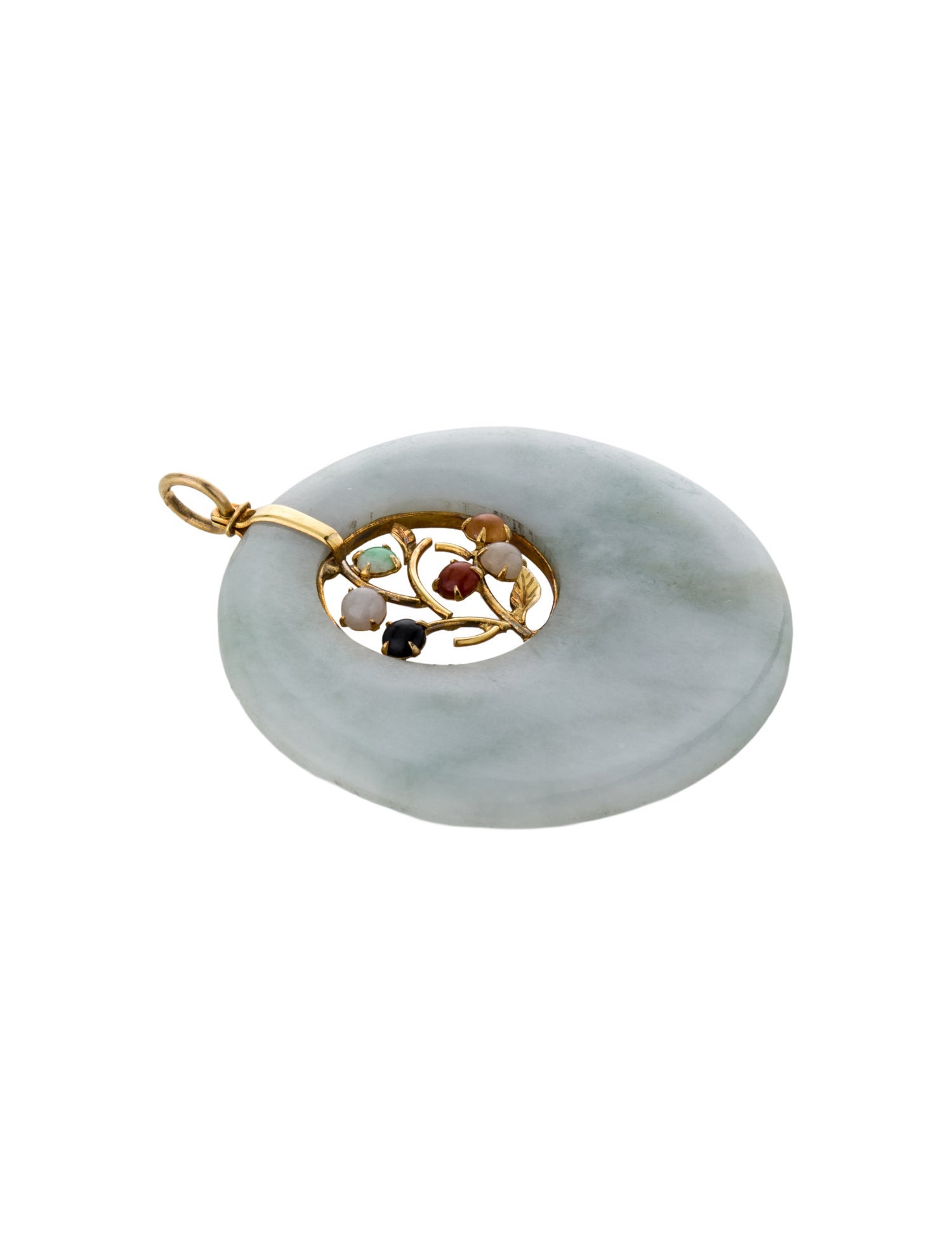Pendant 14K Jadeite & Nephrite