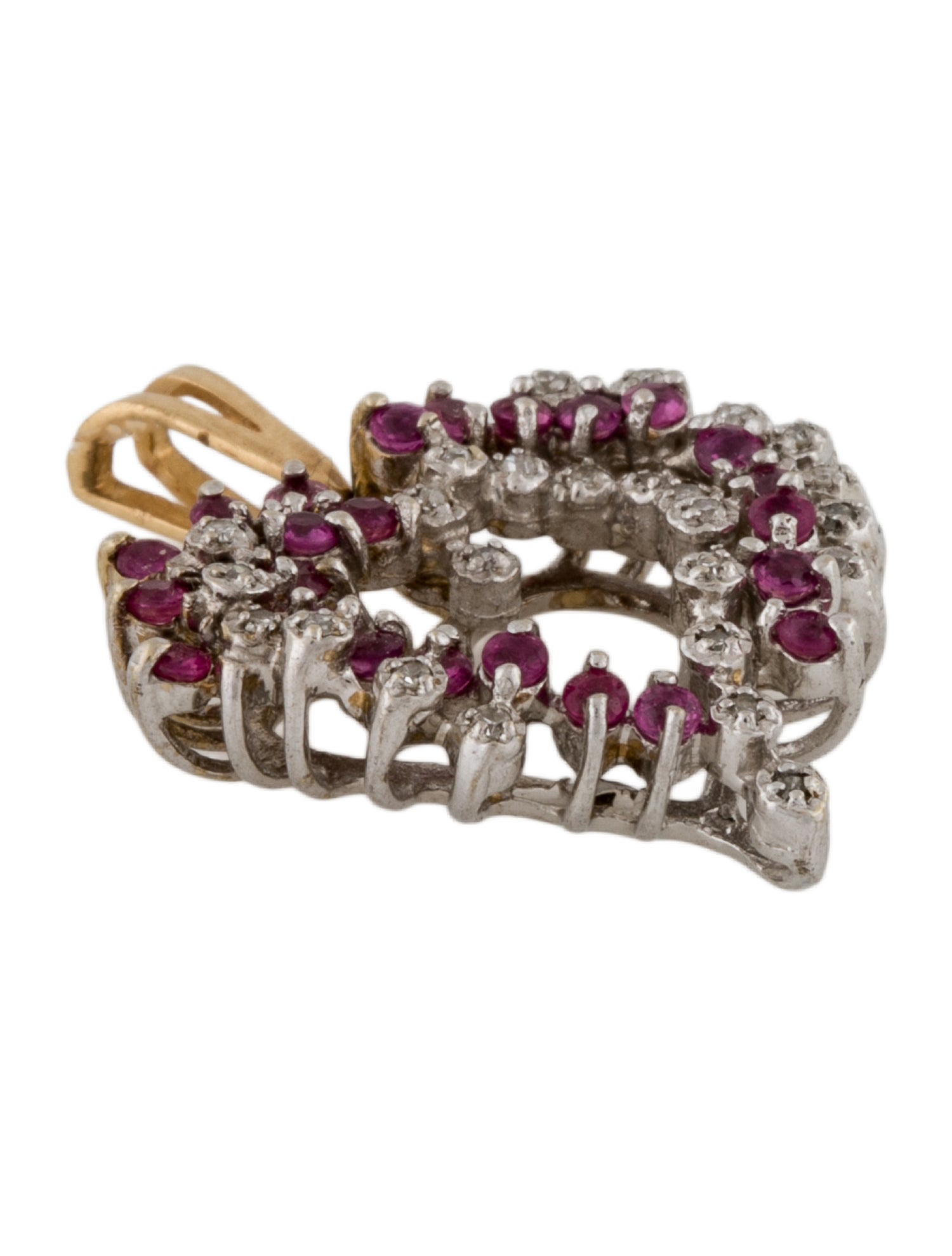 Pendant 14K Two-Tone Ruby & Diamond Heart