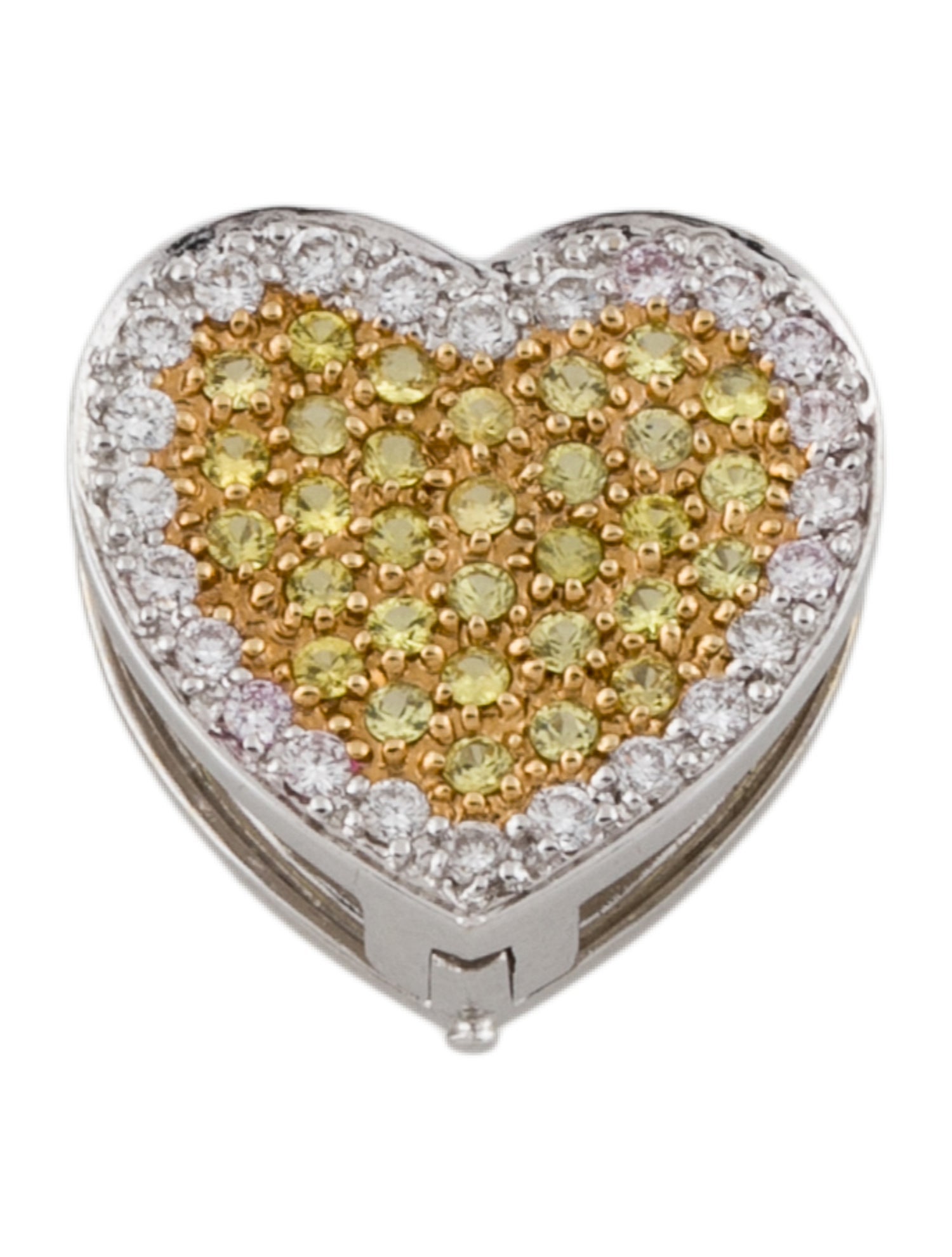 Pendant 18K Sapphire & Diamond Hinged Charm