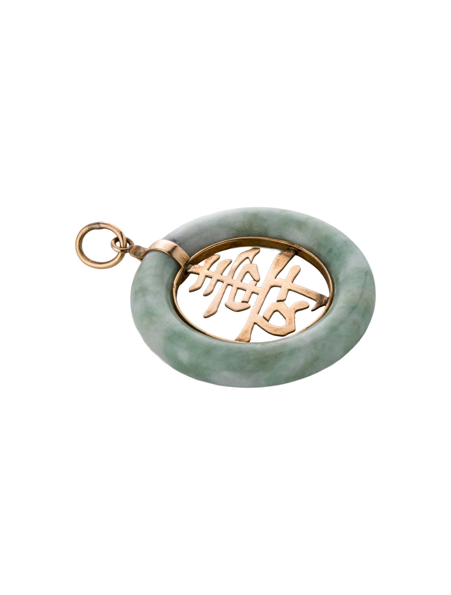 Pendant 14K Jadeite Longevity