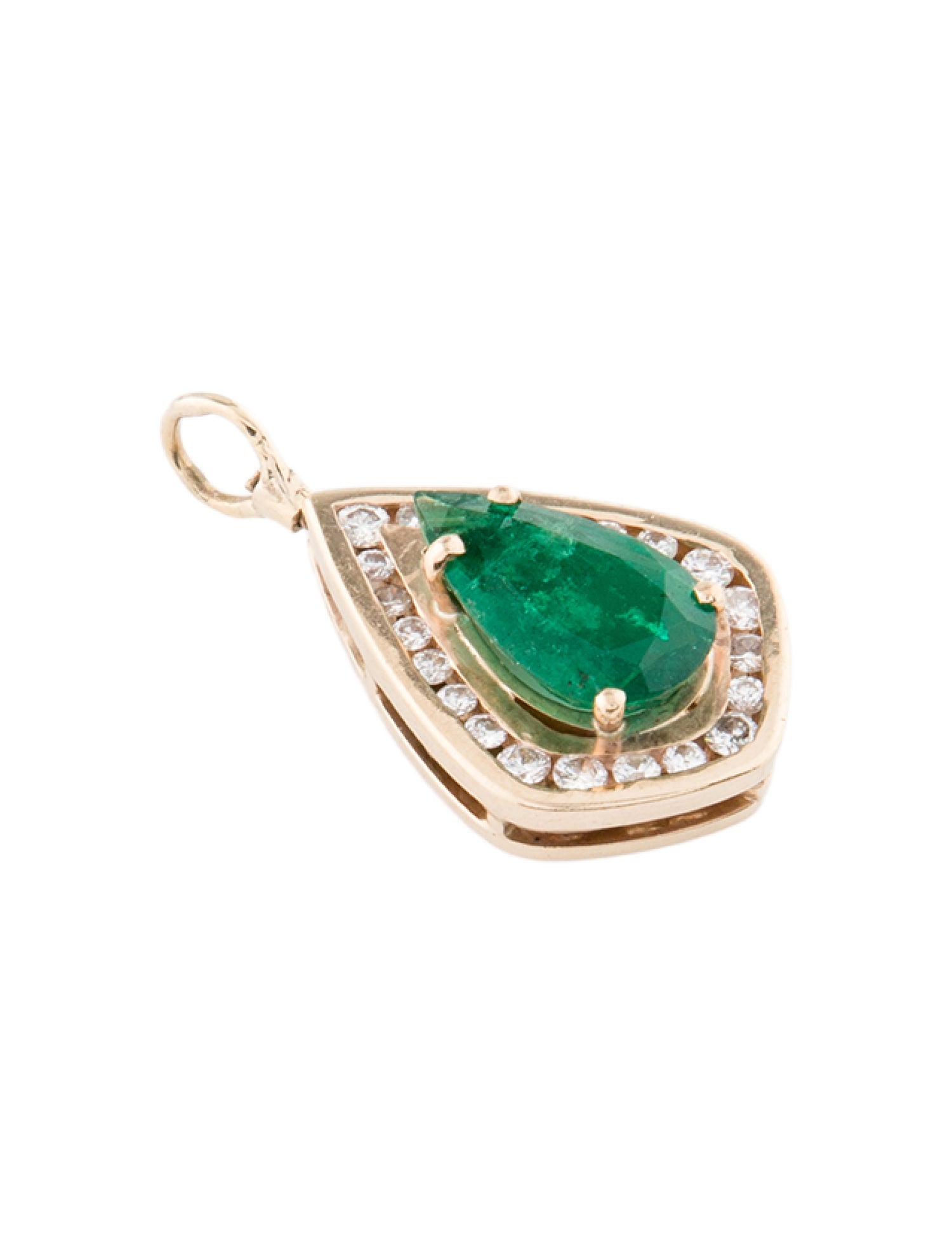 Pendant 14K Emerald & Diamond Necklace