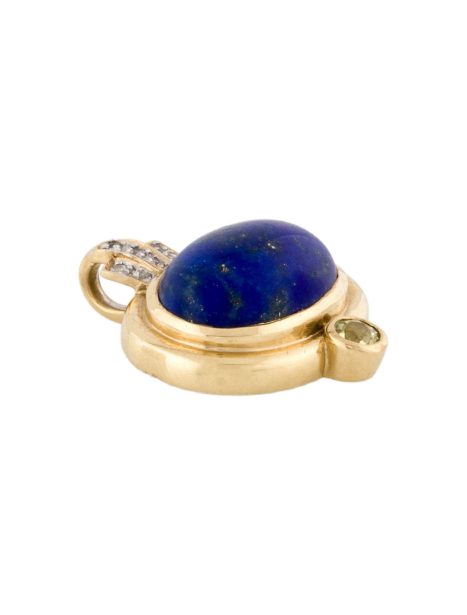 Pendant 14K Lapis & Sapphire Oval