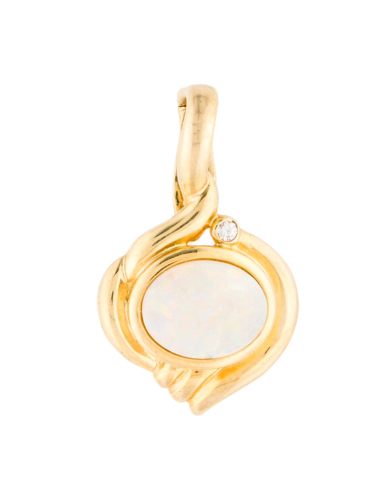 Pendant 18K 1.16ct Opal & Diamond