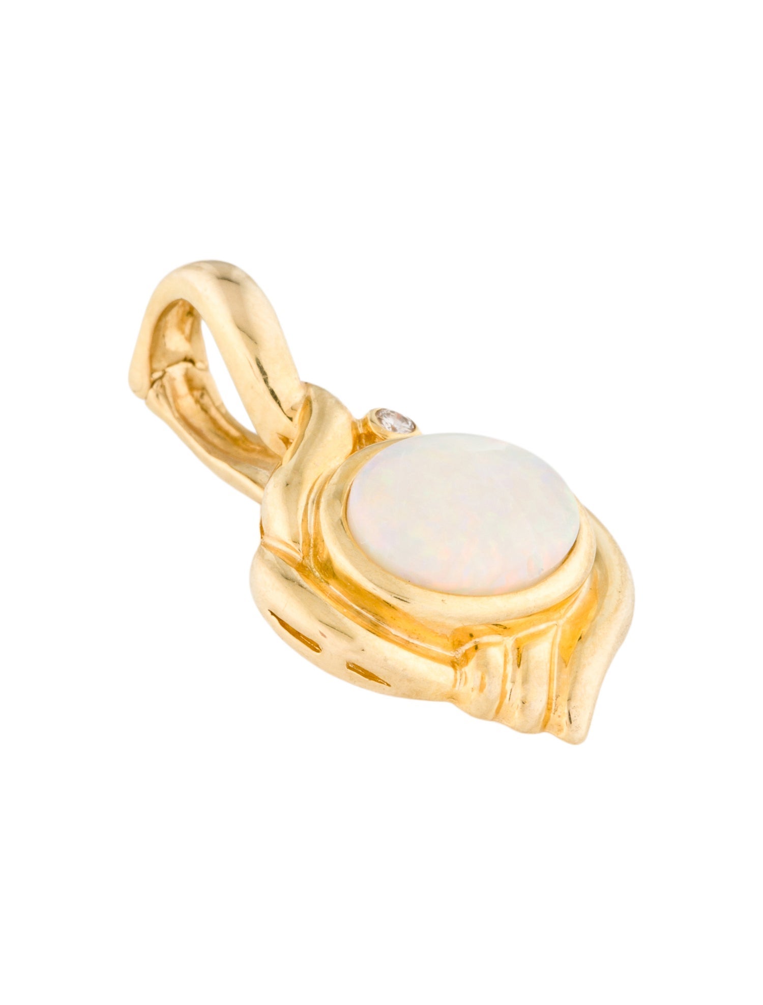 Pendant 18K 1.16ct Opal & Diamond