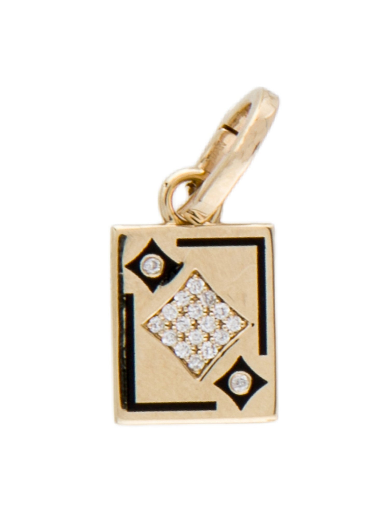 Adina Reyter 14K Diamond Enamel Card Charm