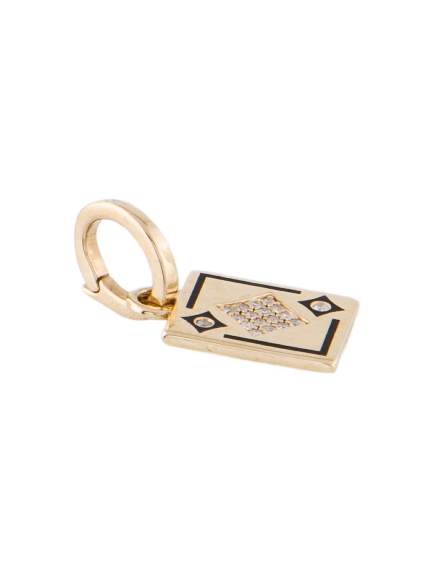 Adina Reyter 14K Diamond Enamel Card Charm