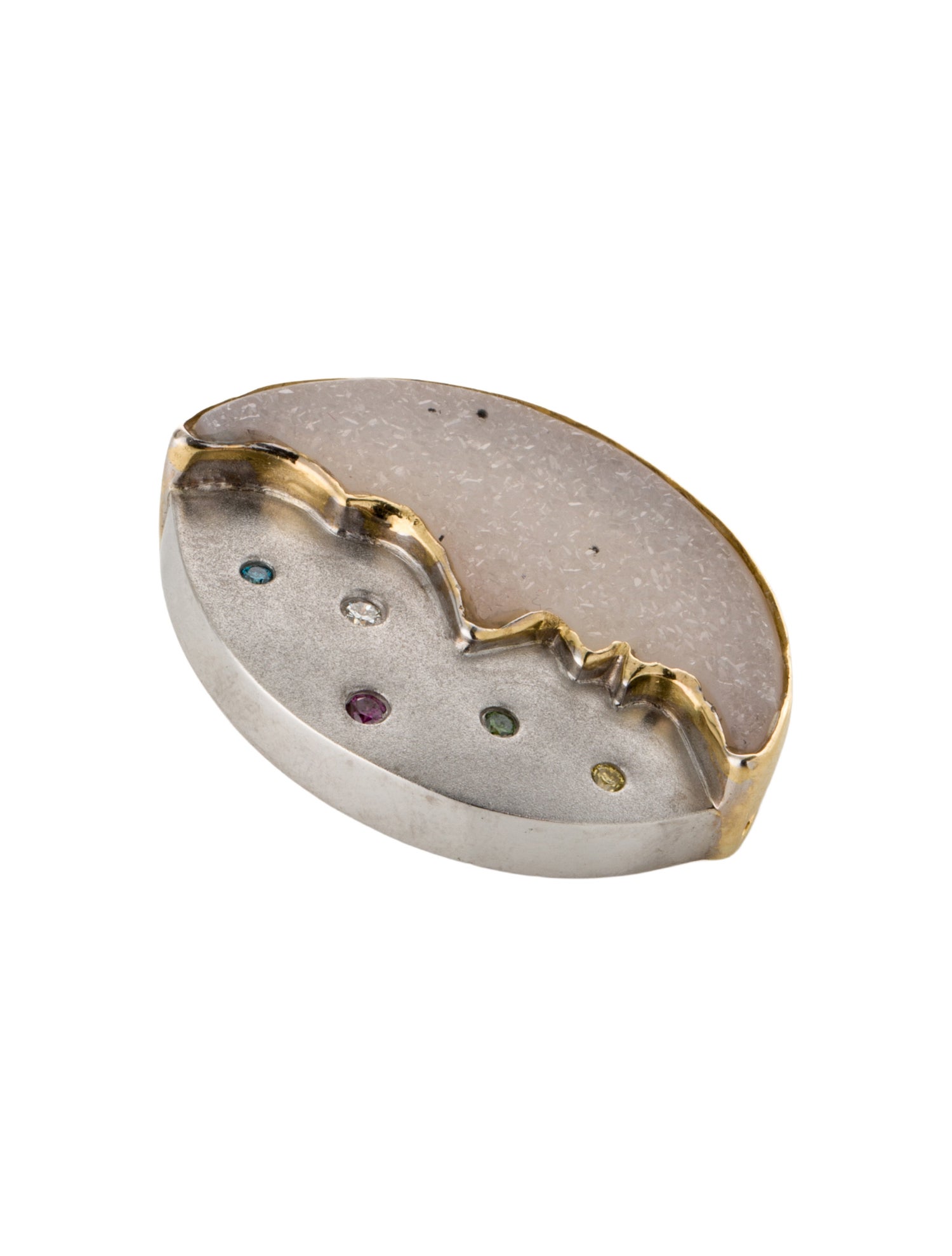 Pendant Druzy & Diamond Moon