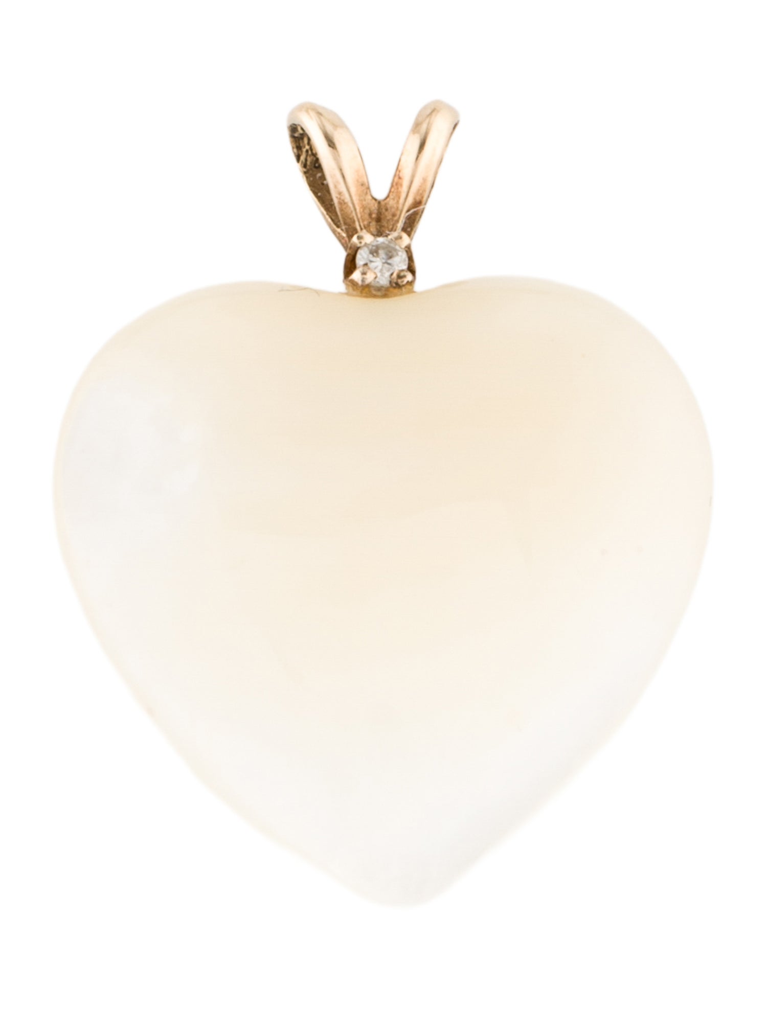 Pendant 14K Mother of Pearl & Diamond Heart
