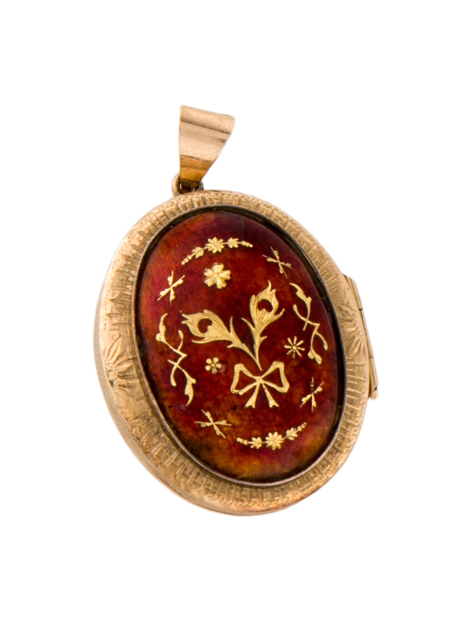 Pendant 14K Enameled Locket