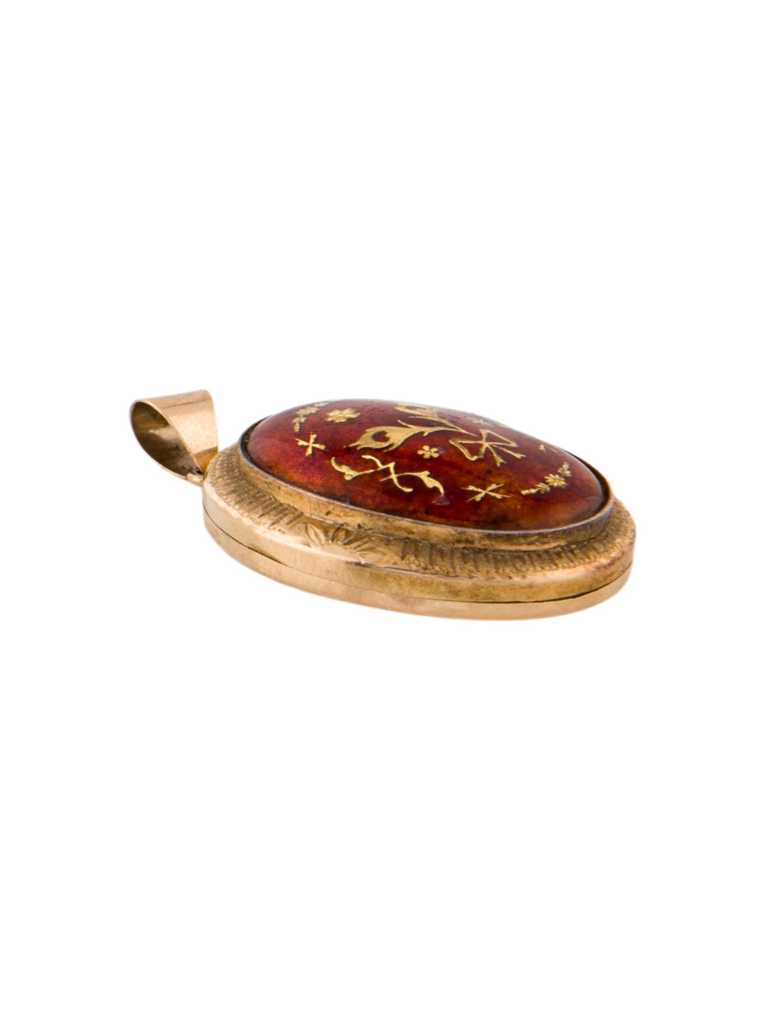 Pendant 14K Enameled Locket