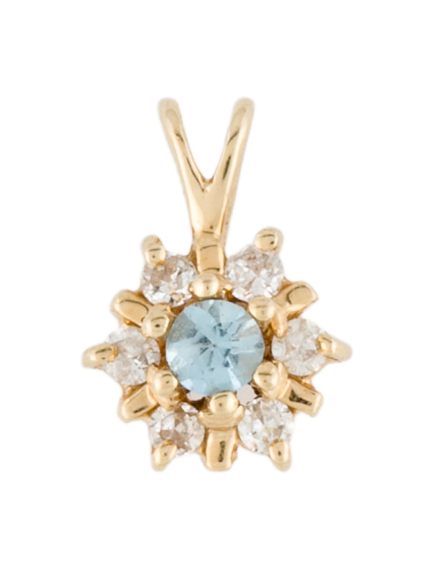 Pendant 14K Aquamarine & Diamond