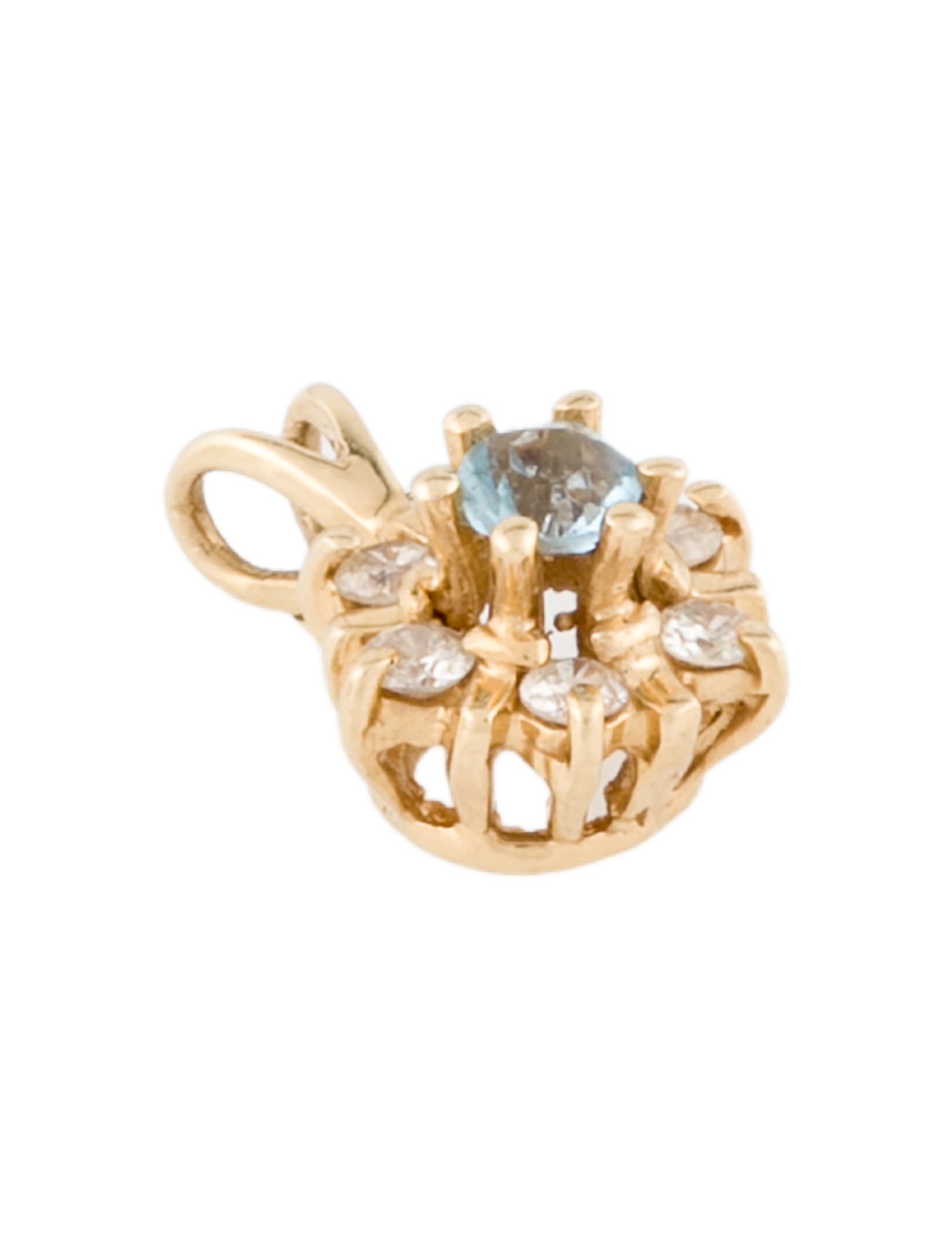 Pendant 14K Aquamarine & Diamond