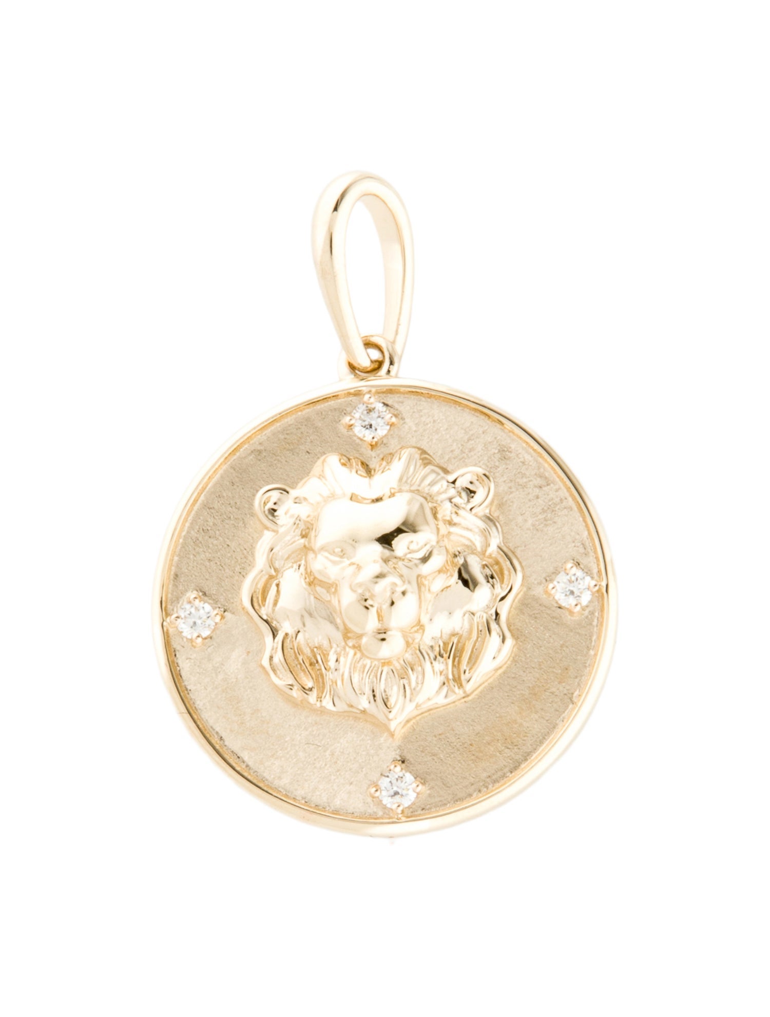 Pendant 14K Diamond Leo Zodiac