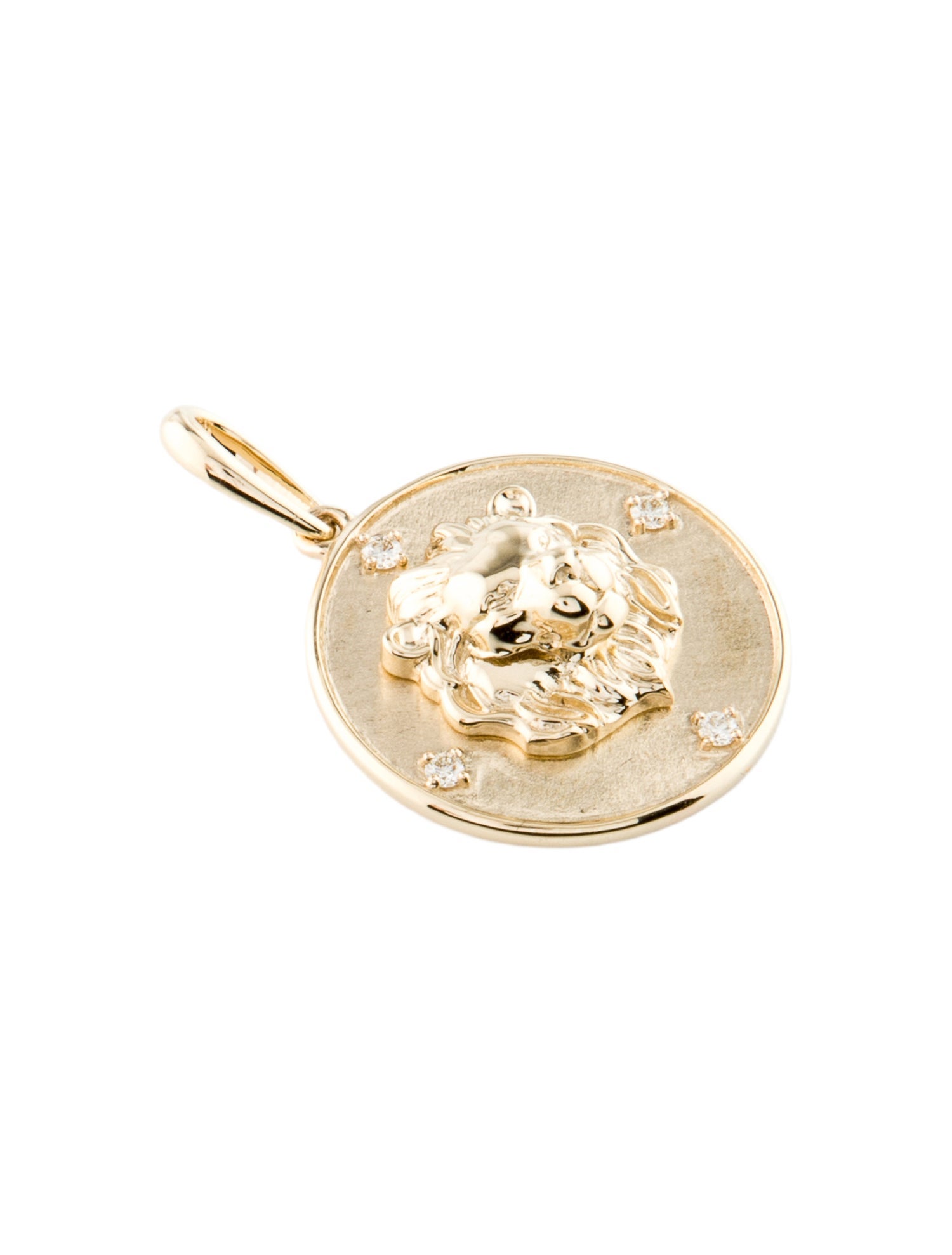 Pendant 14K Diamond Leo Zodiac