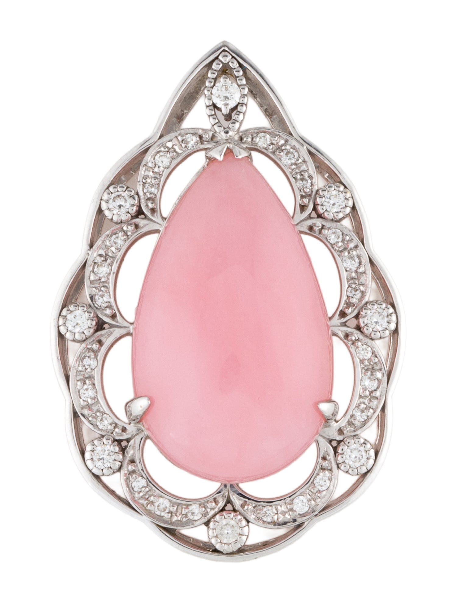 Pendant 18K 10.03ct Opal & Diamond Teardrop